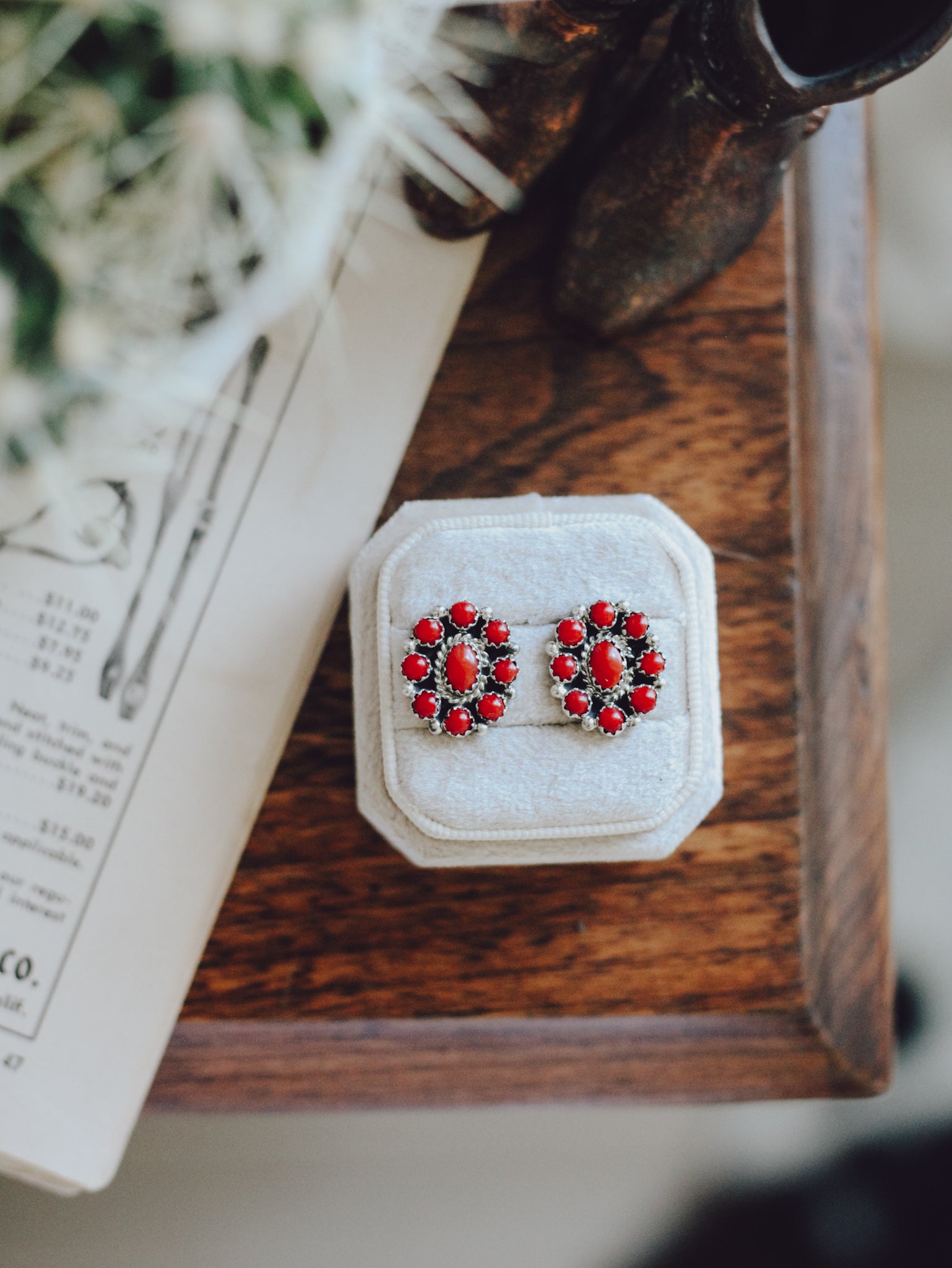 Greeley • Red Coral Studs