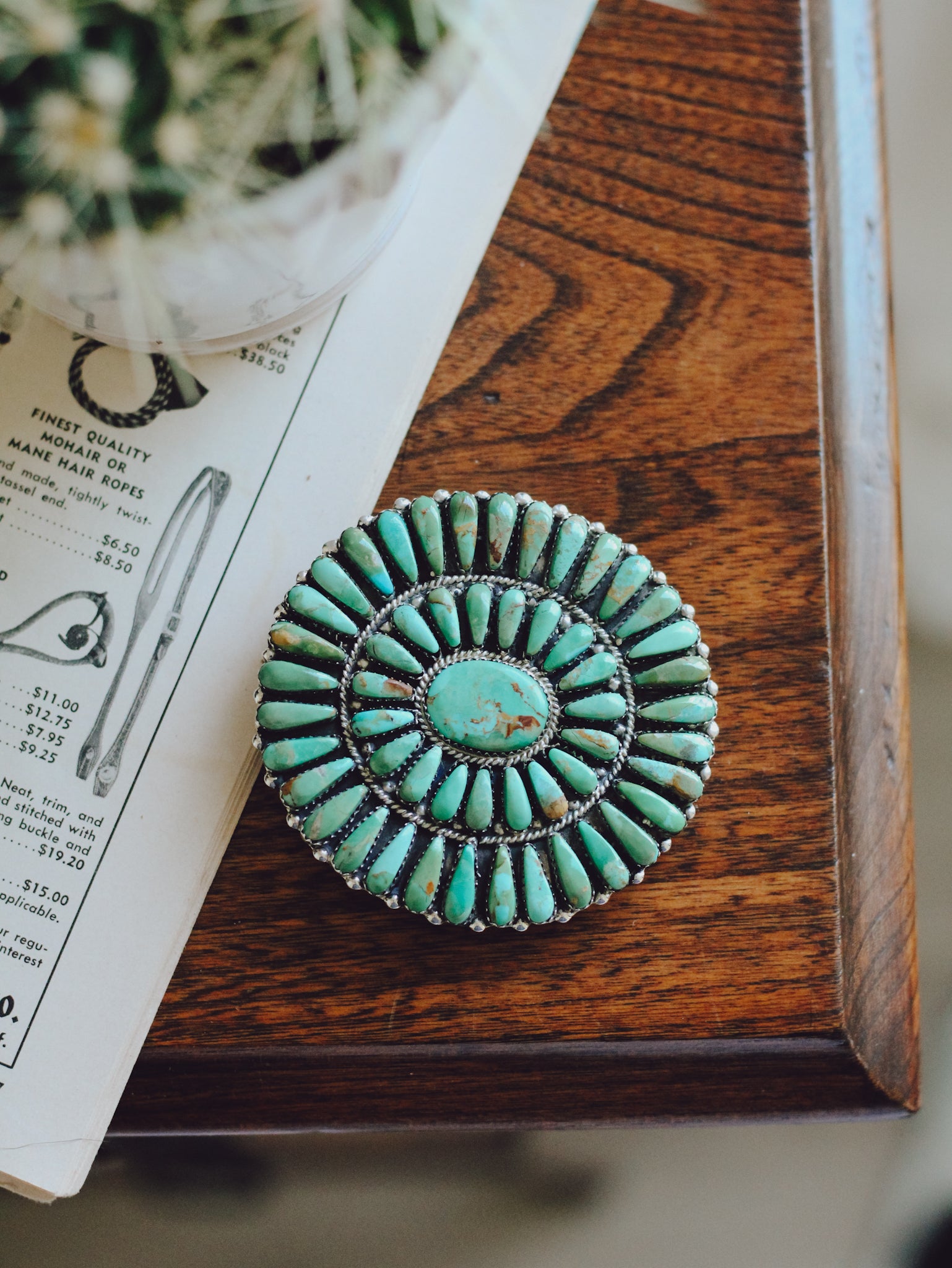 Tularosa • Needlepoint Turquoise Belt Buckle