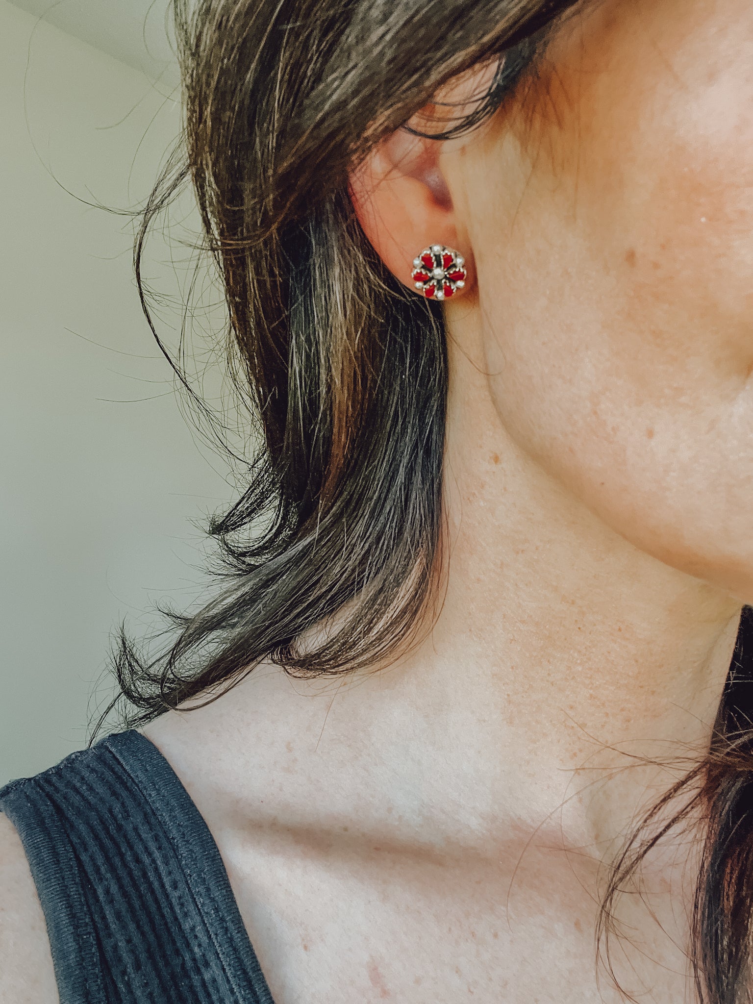 Harley •  Red Coral Studs