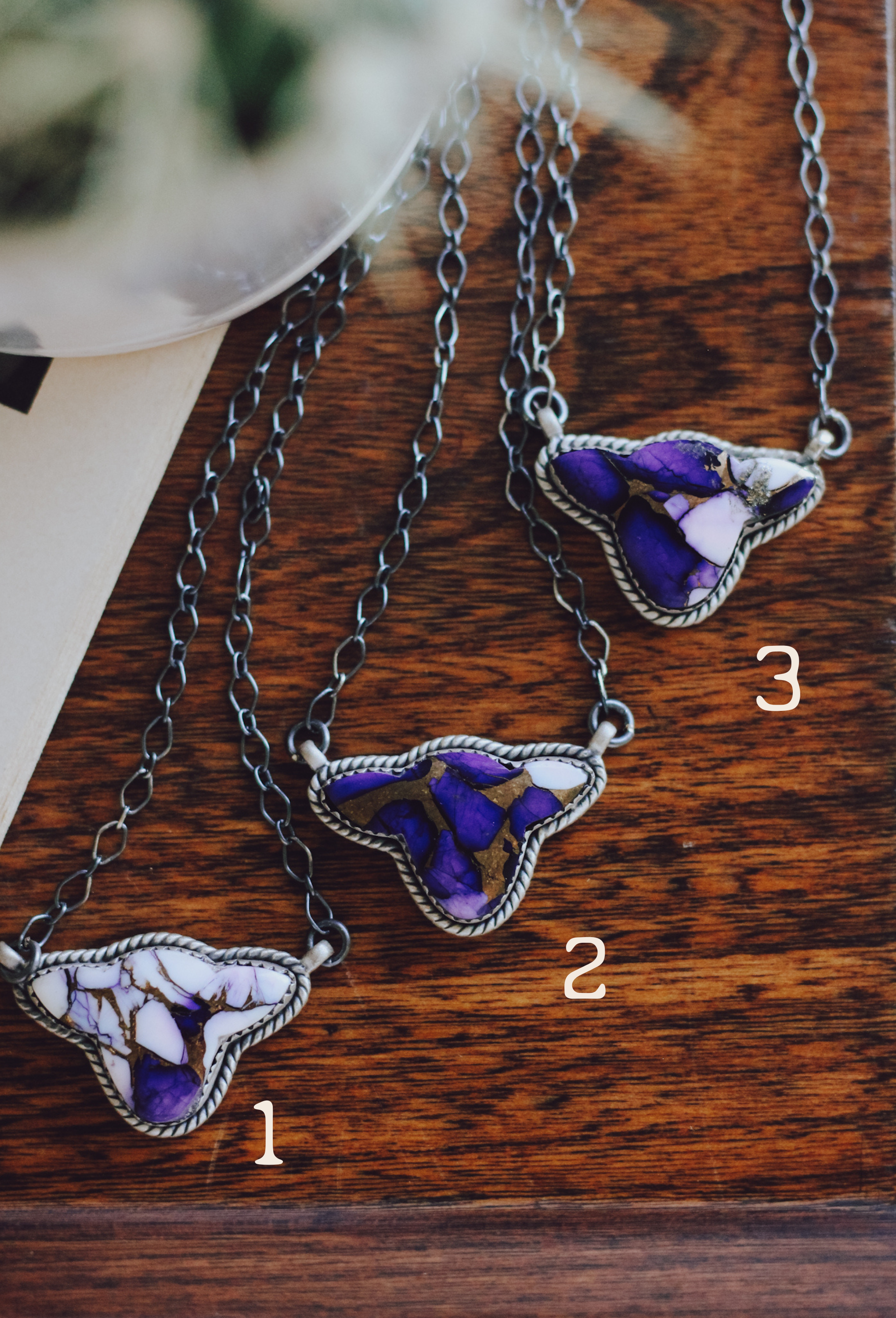 Charlene • Violet Rose Cow Bar Necklace