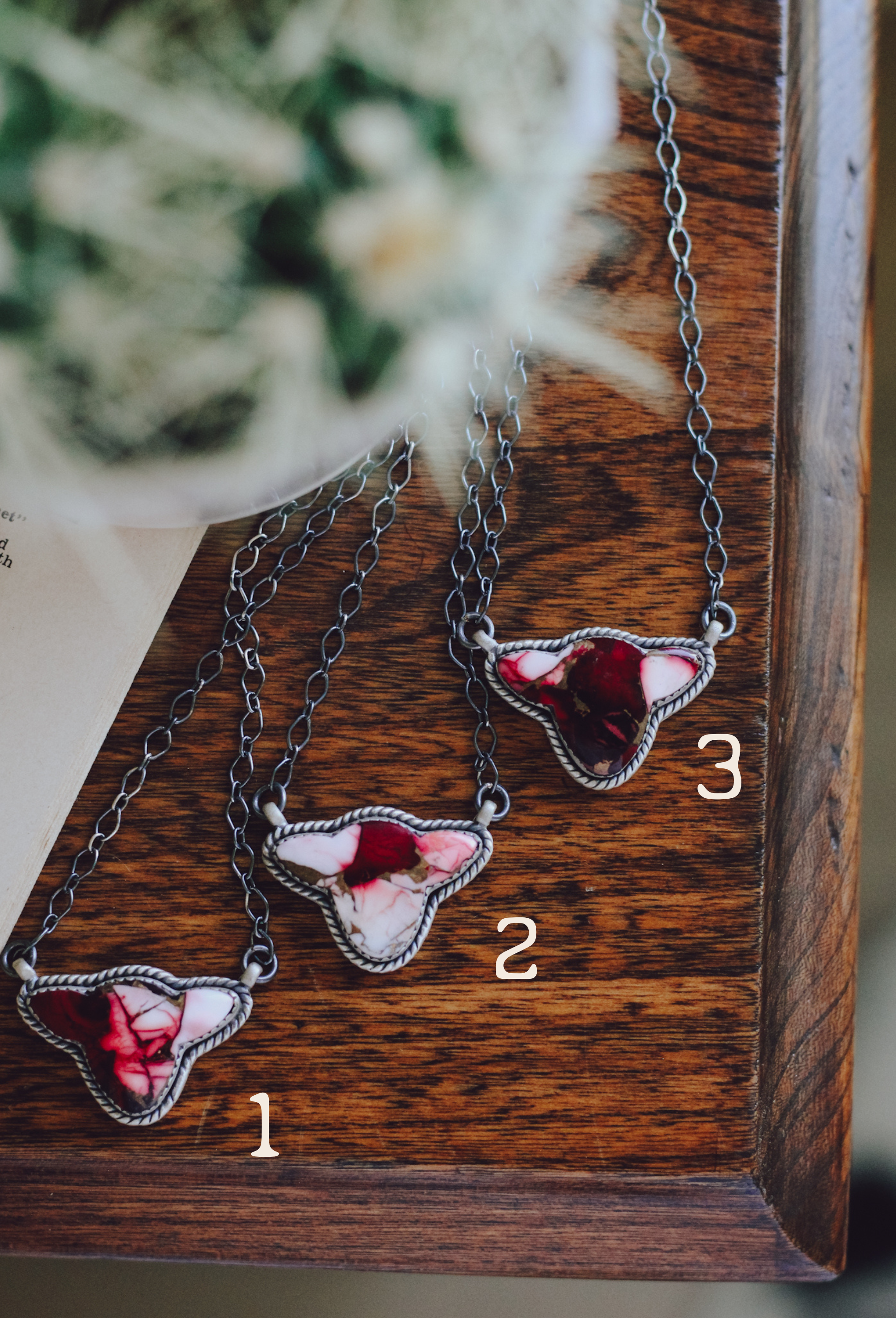 Charlene • Dahlia Rose Cow Bar Necklace
