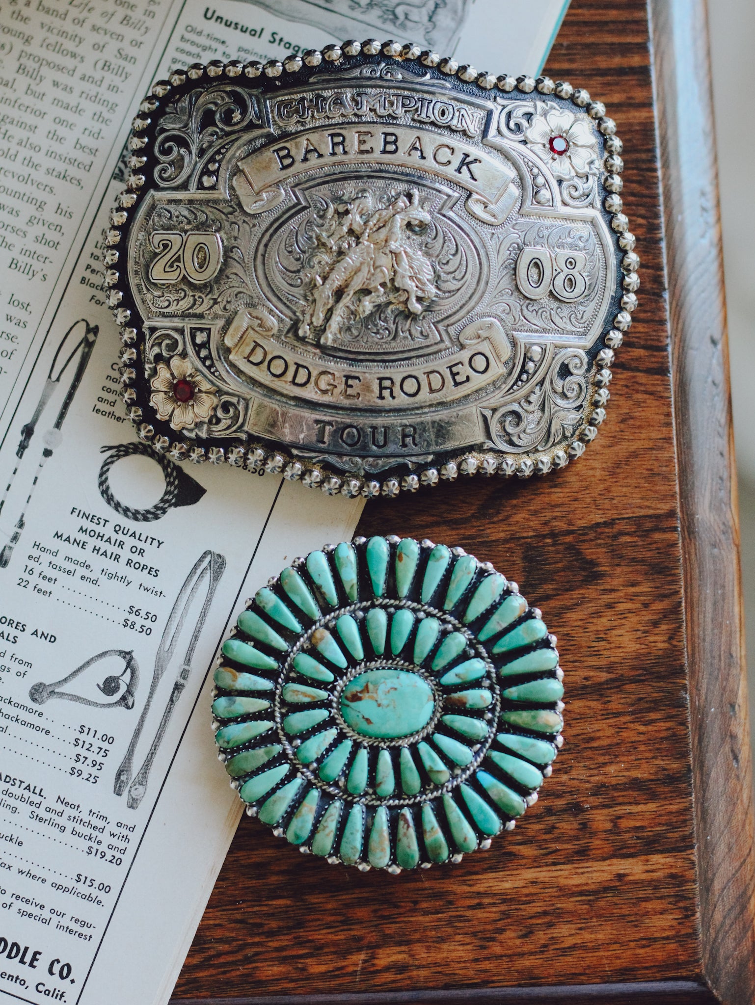 Tularosa • Needlepoint Turquoise Belt Buckle