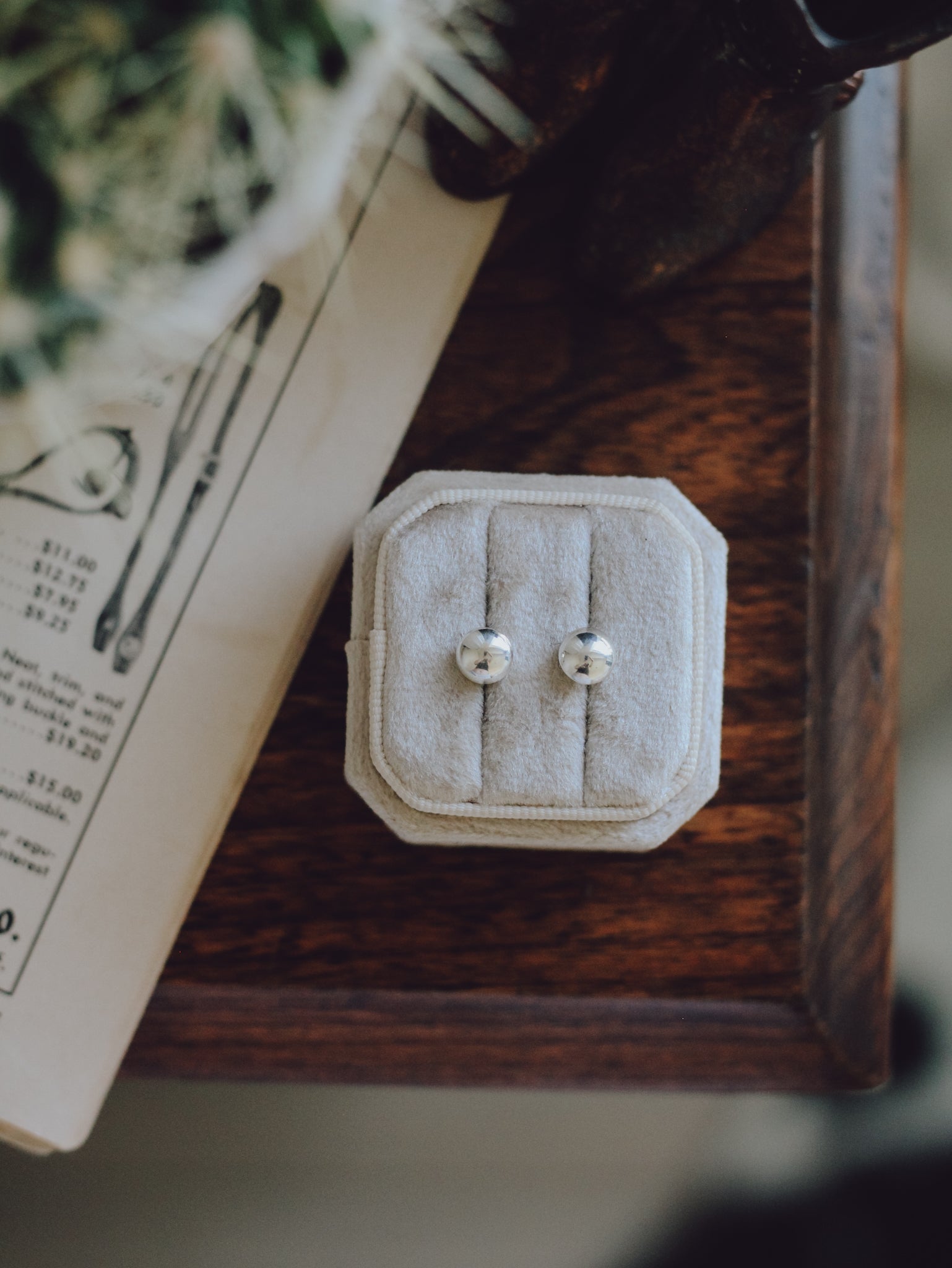 Grulla • Dainty Silver Pearl Studs