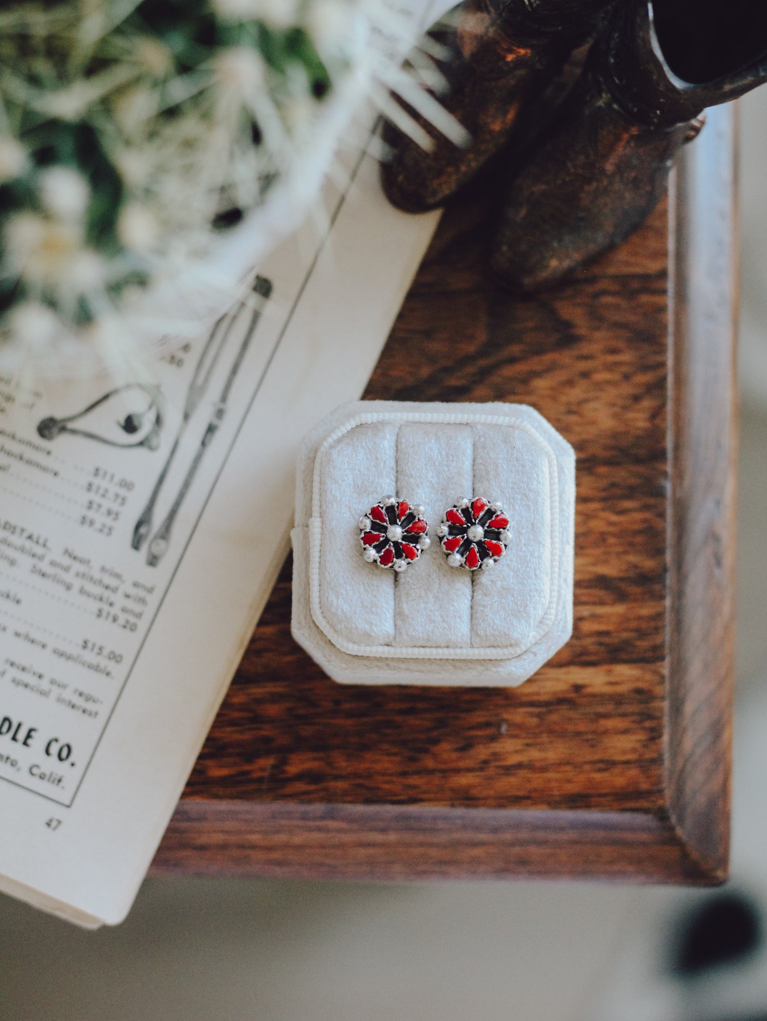 Harley •  Red Coral Studs