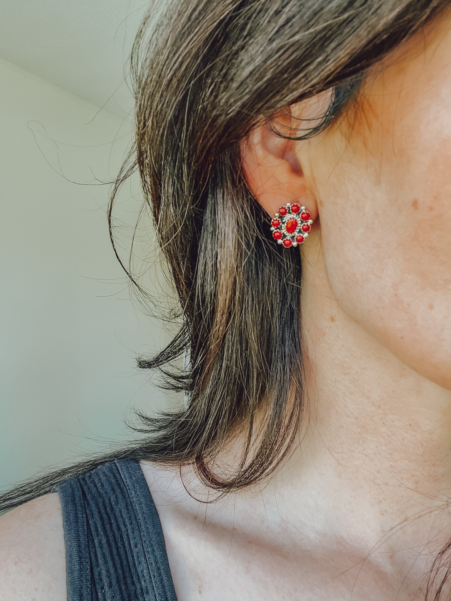 Greeley • Red Coral Studs