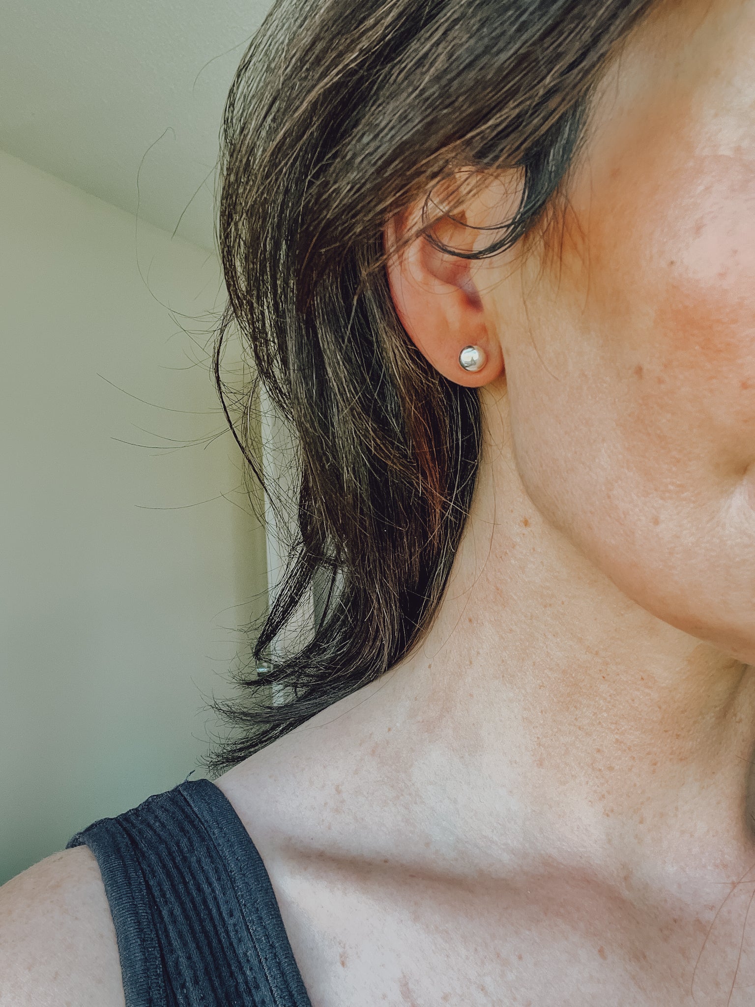 Grulla • Dainty Silver Pearl Studs