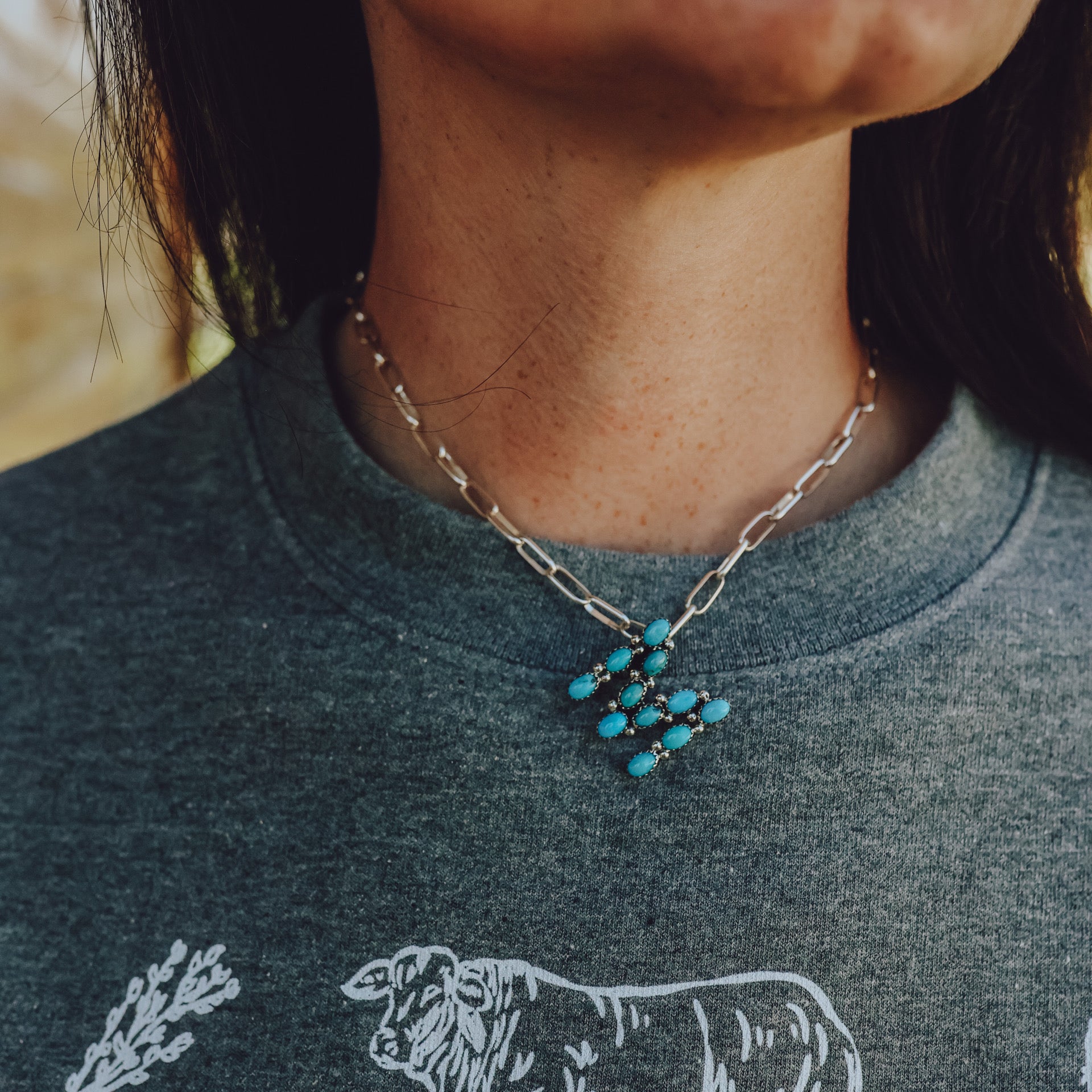Buckskin • Turquoise Letter Pendant