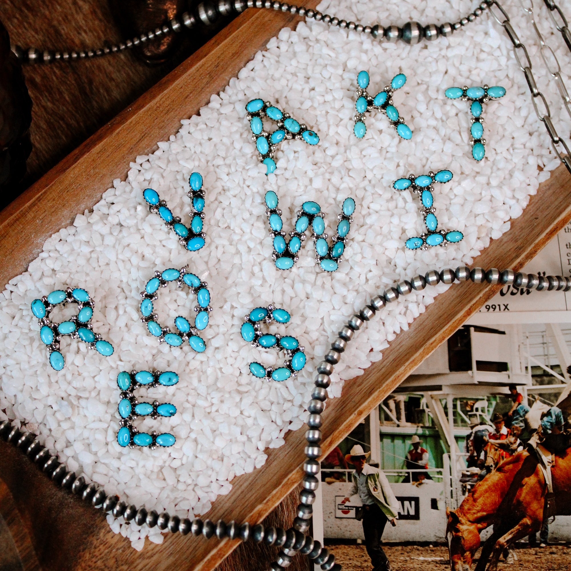 Buckskin • Turquoise Letter Pendant
