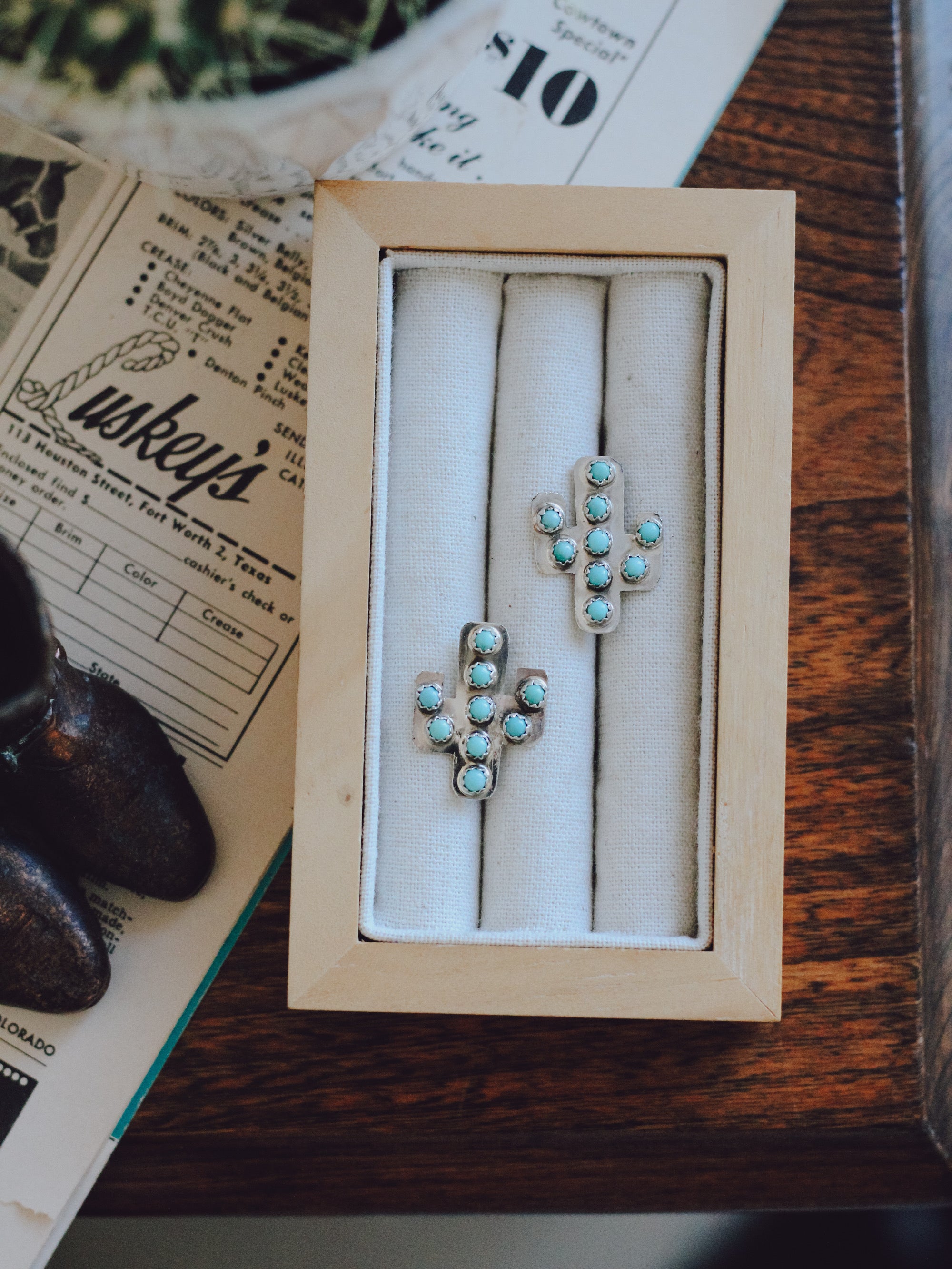 Saguaro • Turquoise & Silver Studs
