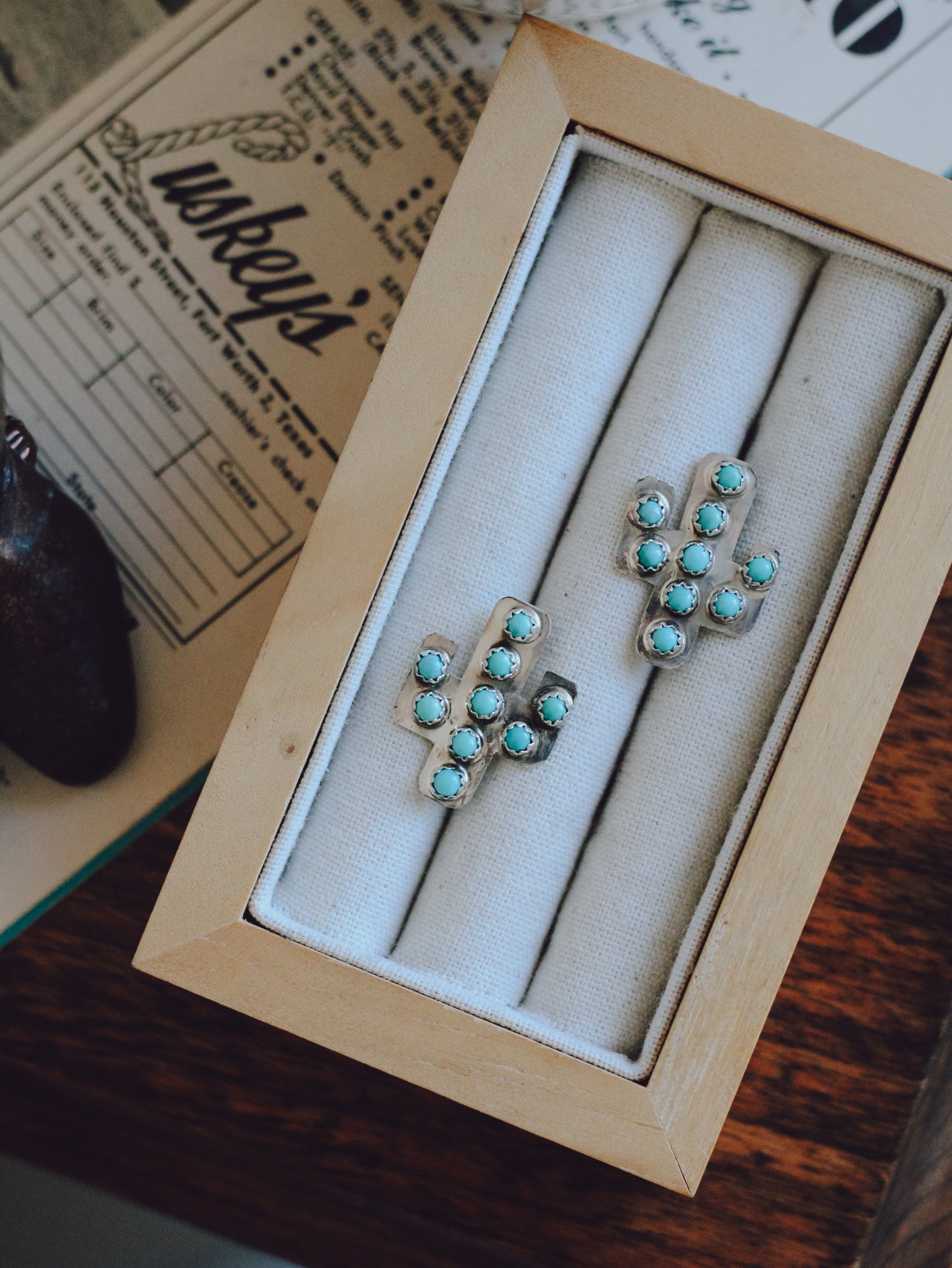 Saguaro • Turquoise & Silver Studs