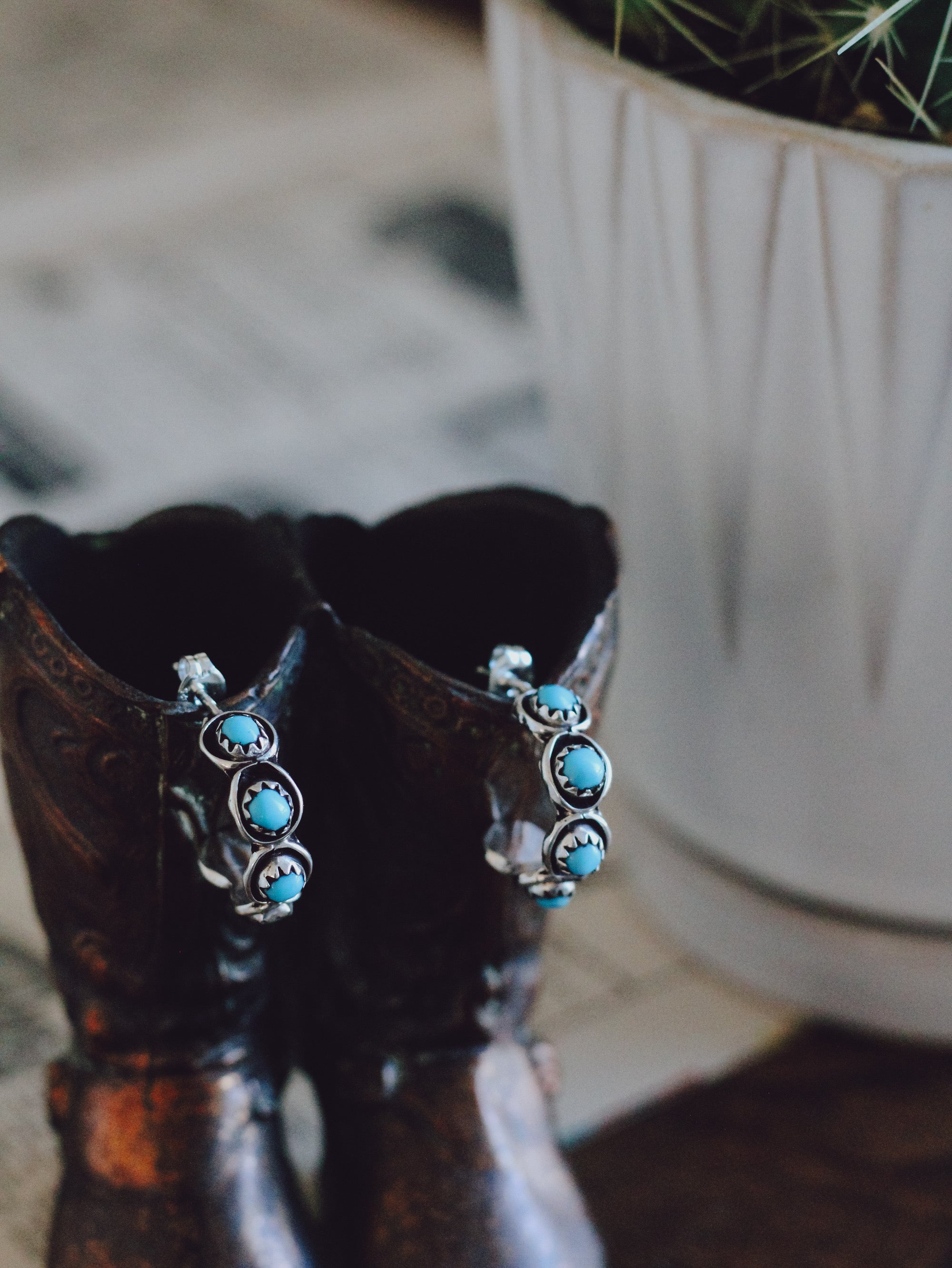 Iris • Turquoise Hoops