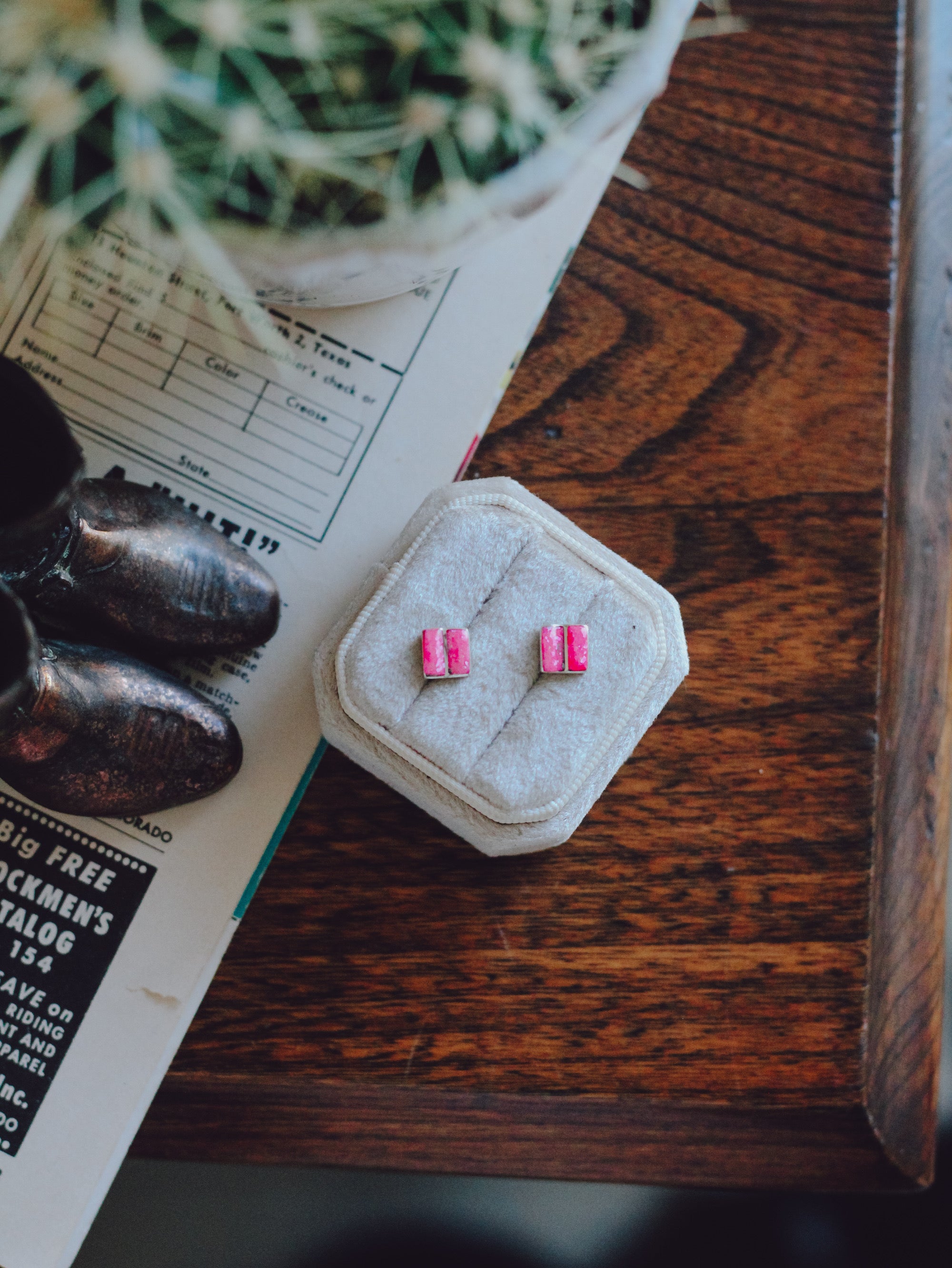 Rosie • Pink Opal Studs