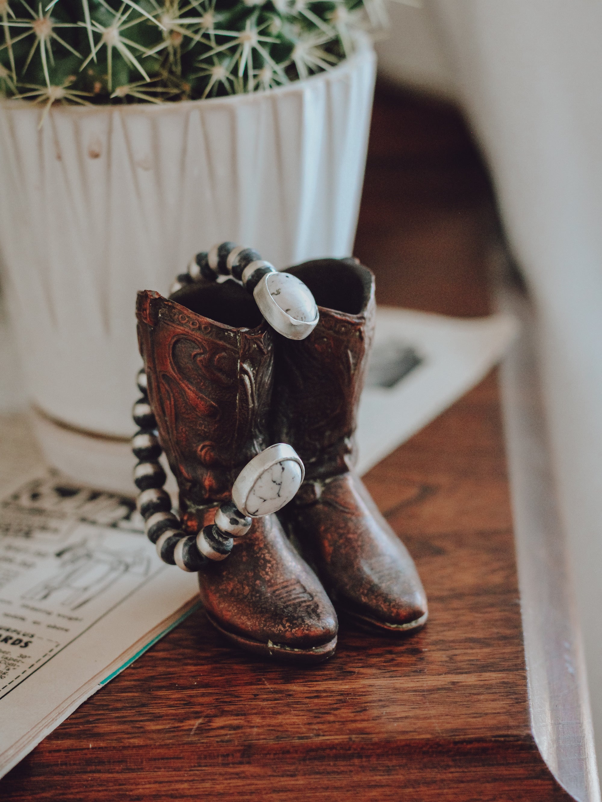 Belle • White Buffalo & Pearl Cuff