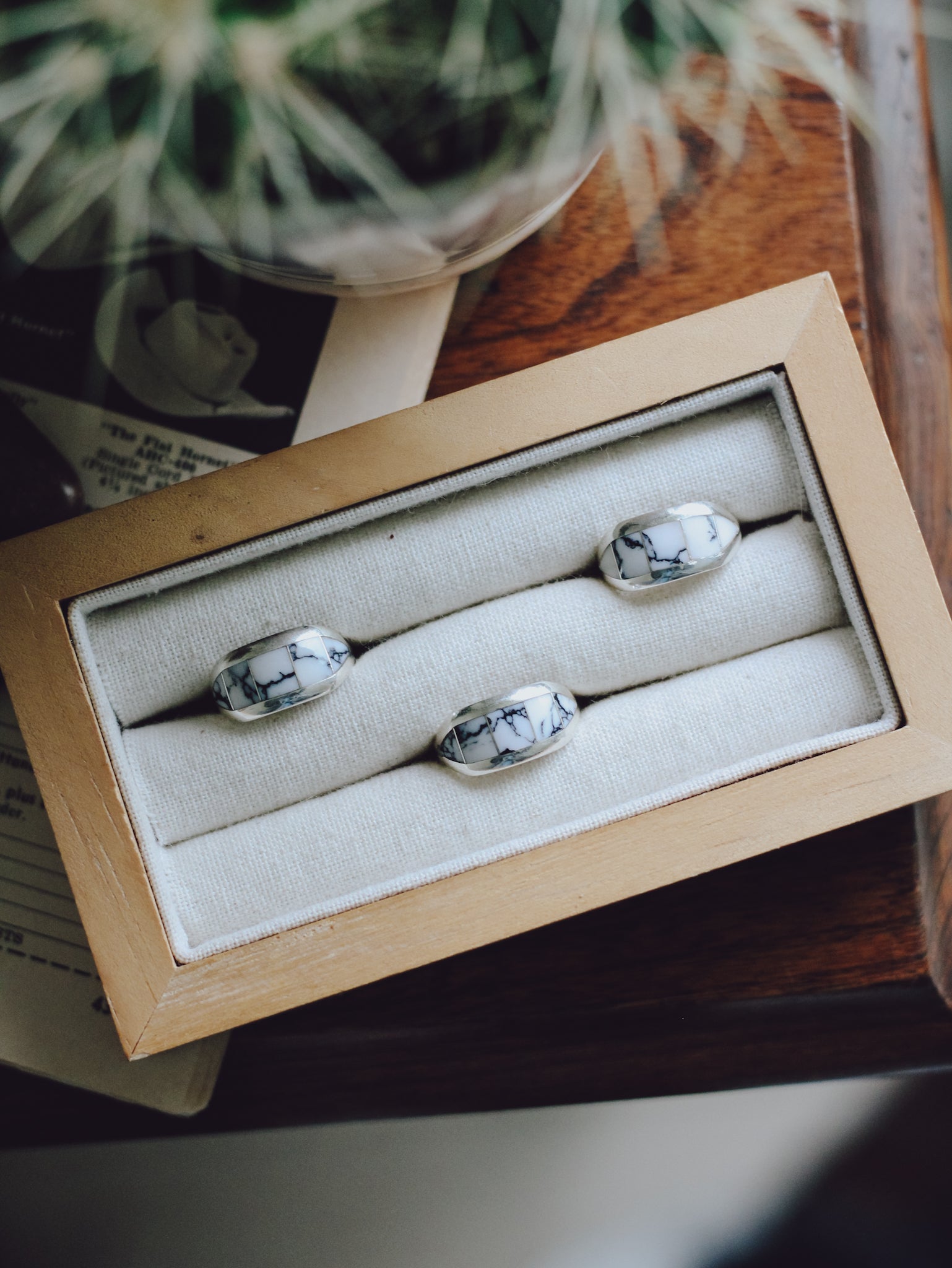 Nash • White Buffalo Inlay Ring (Sz 7.5)