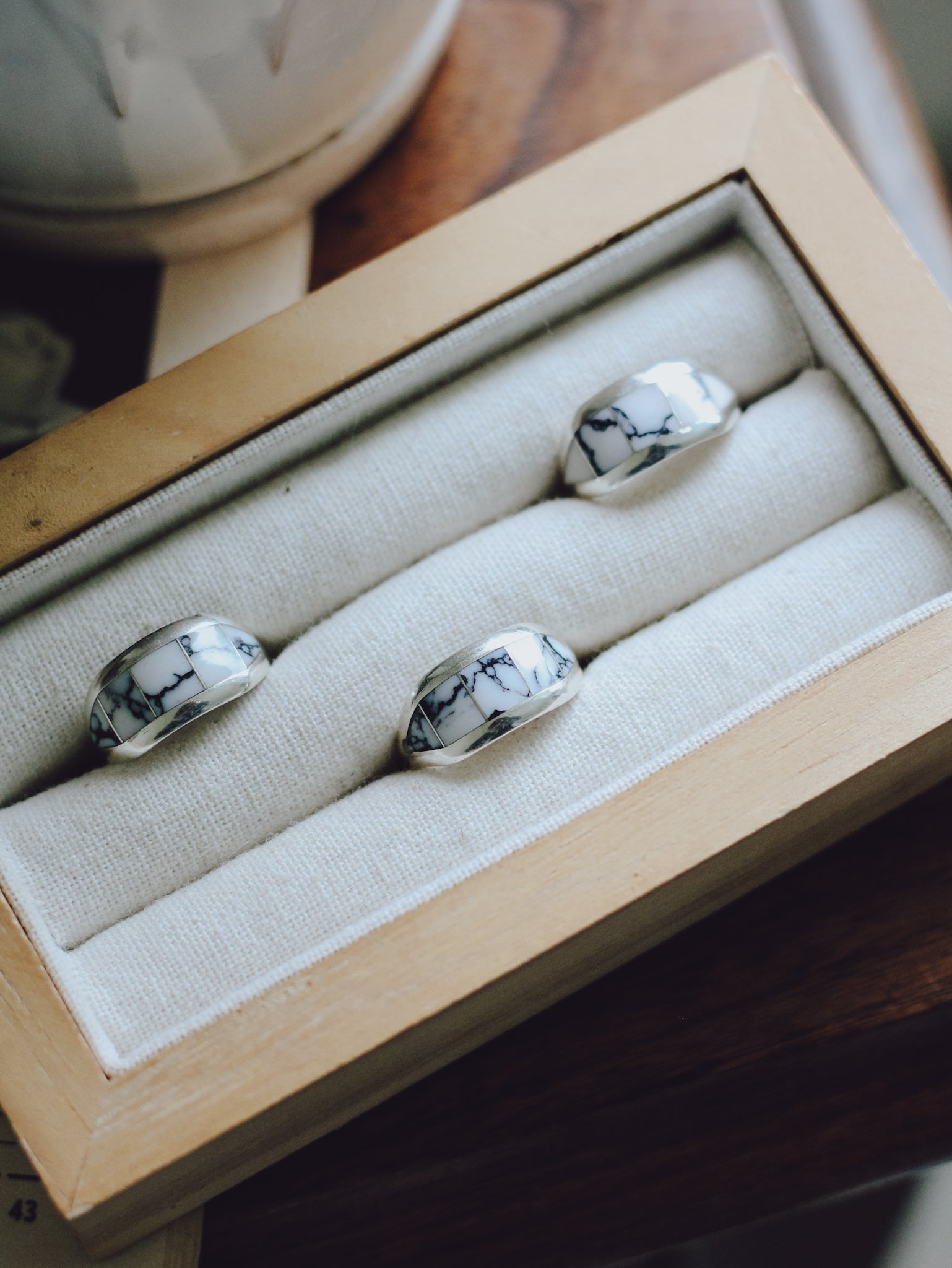 Nash • White Buffalo Inlay Ring (Sz 7.5)