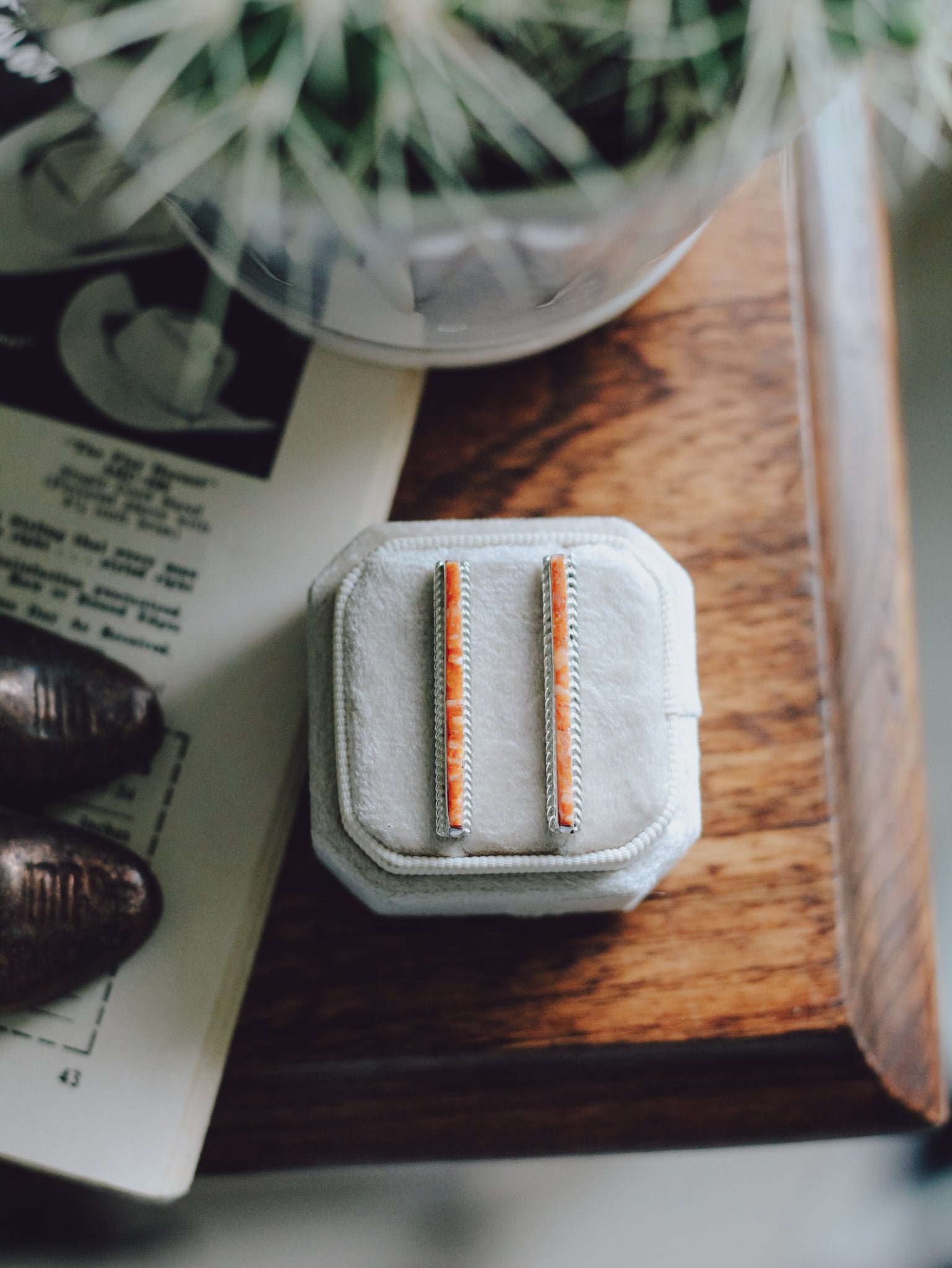 Savannah • Orange Spiny Drop Studs
