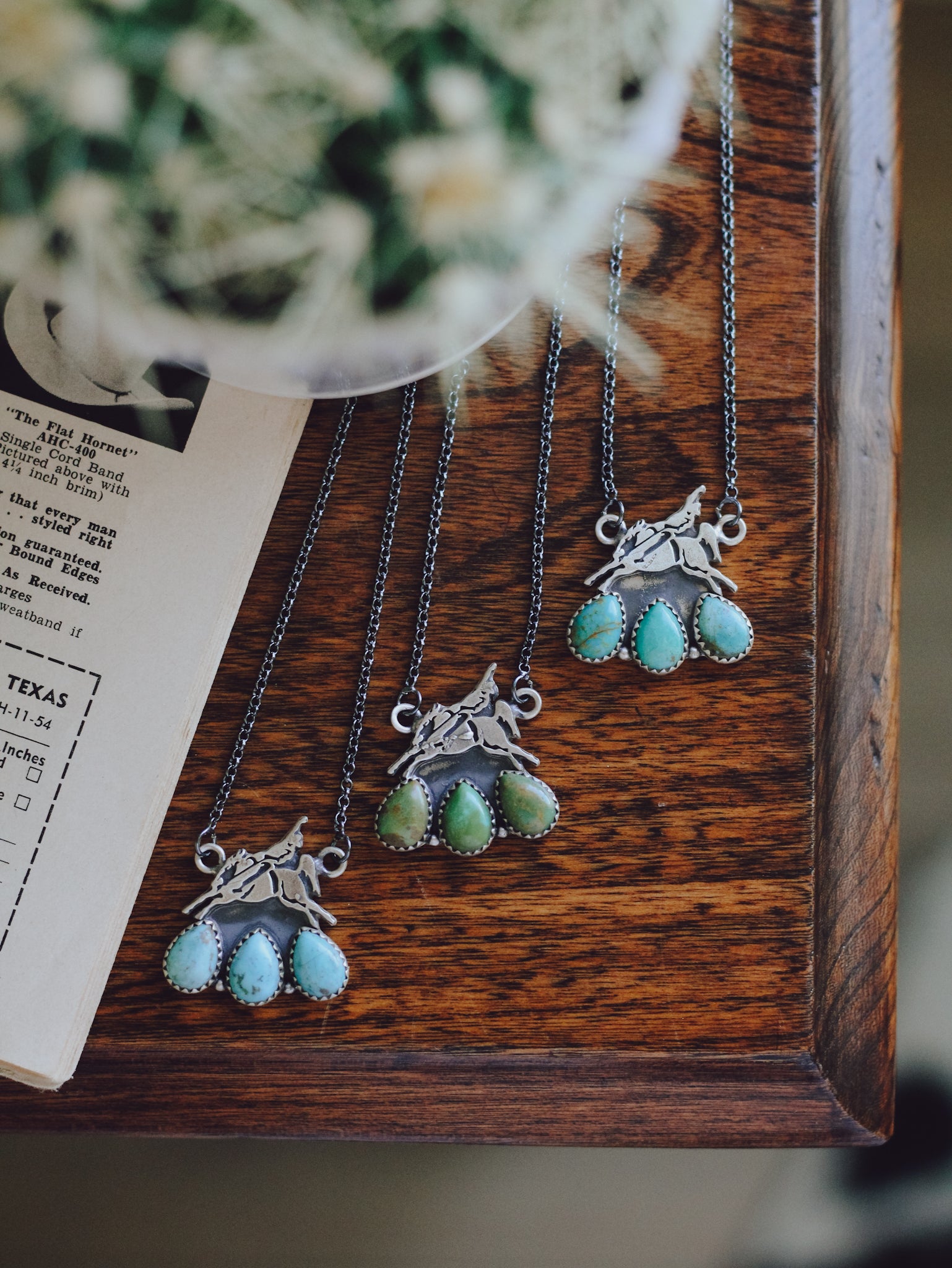 Beau • Turquoise Bucking Horse Bar Necklace