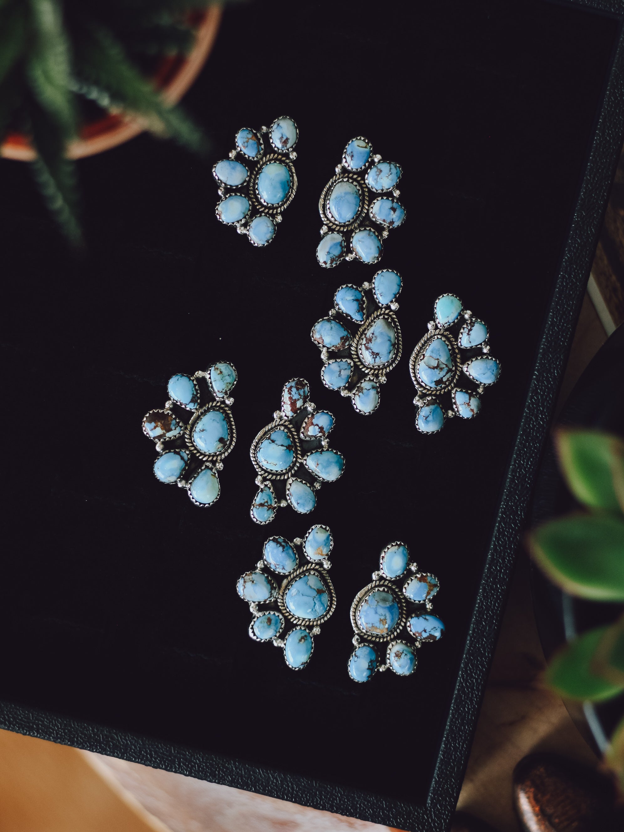 Saledo • Golden Hills Turquoise Half Cluster Earrings