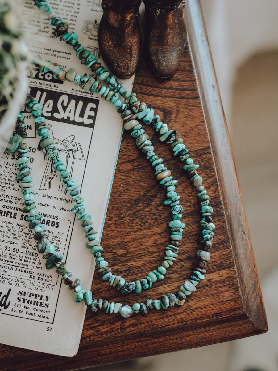 Natural Turquoise Chip • Necklace