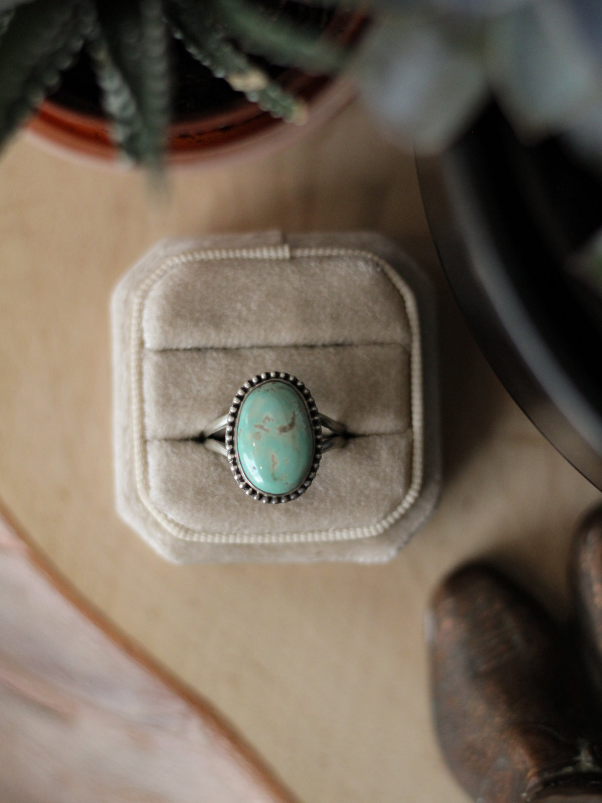 Callie • White Water Turquoise Ring (Sz 7.5)