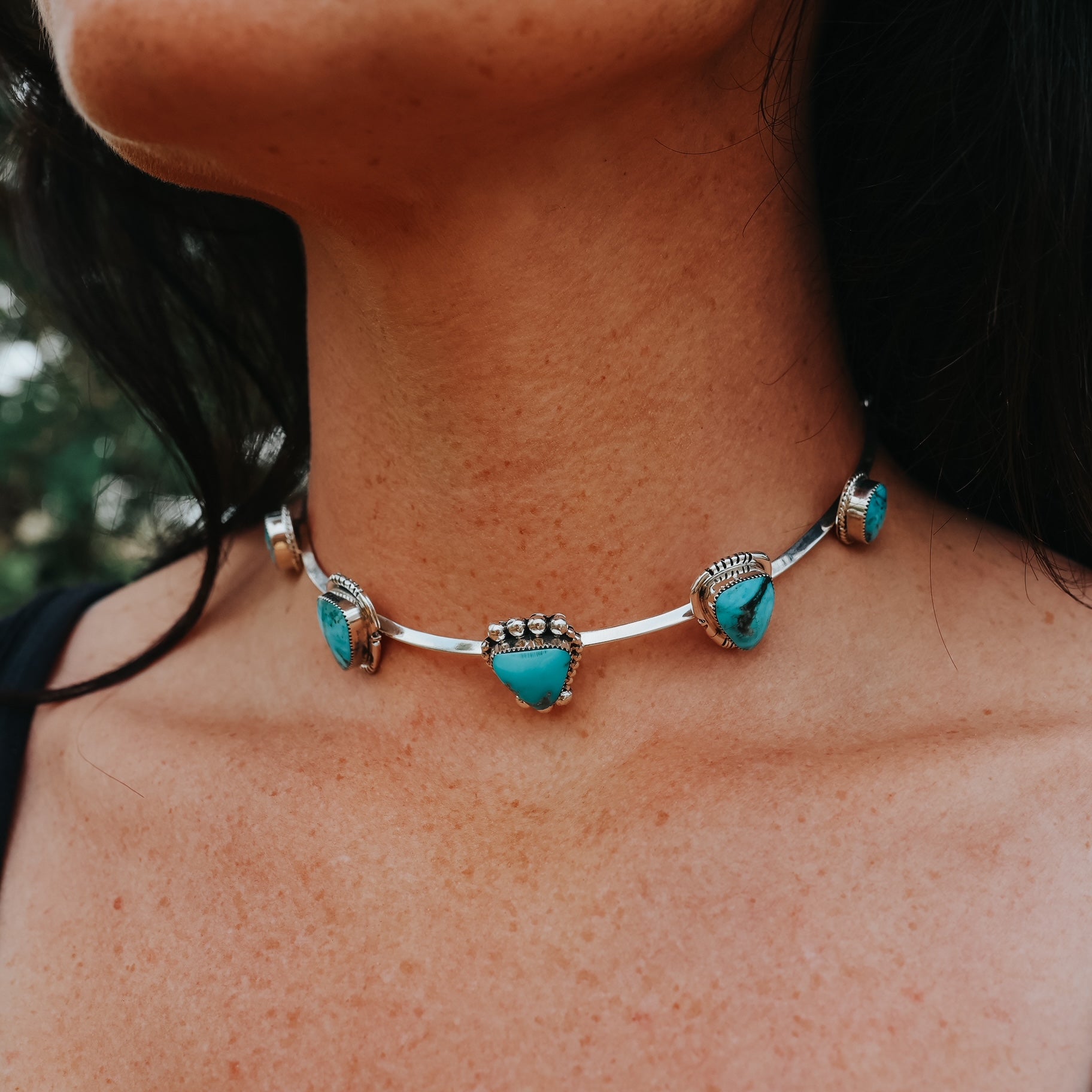 Rawhide • Turquoise Choker