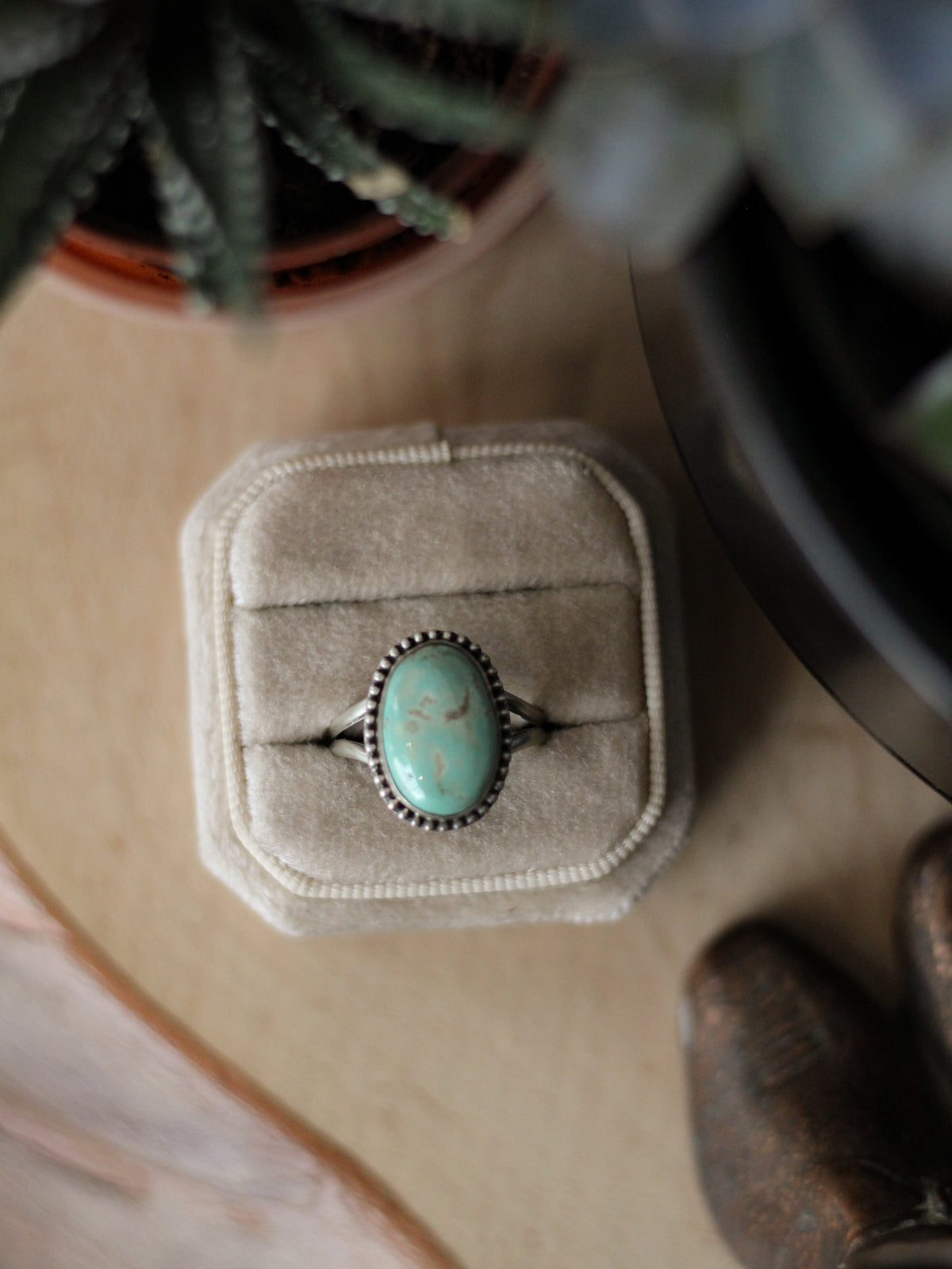 Callie • White Water Turquoise Ring (Sz 7.5)