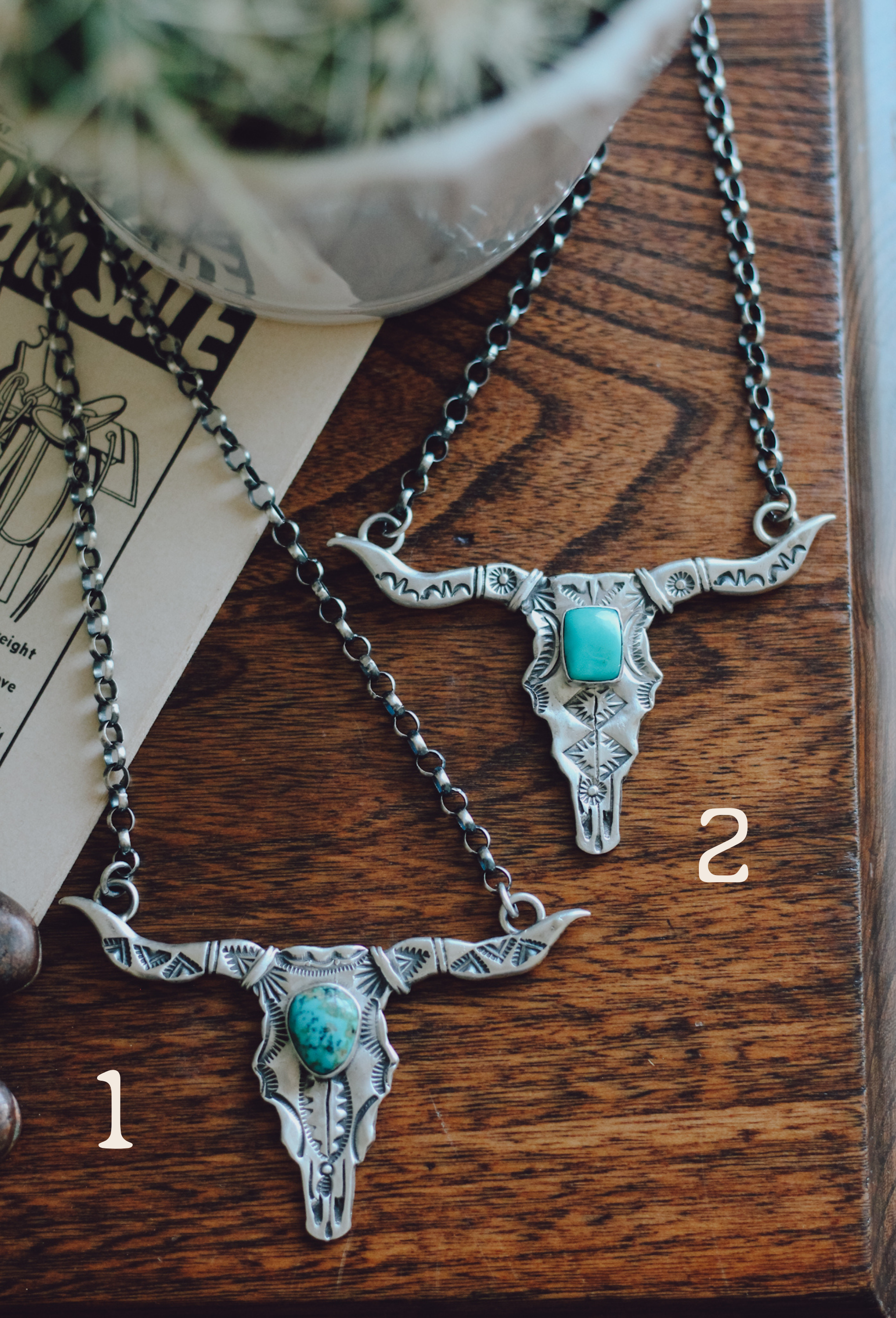 Wade • Bull Skull Bar Necklace