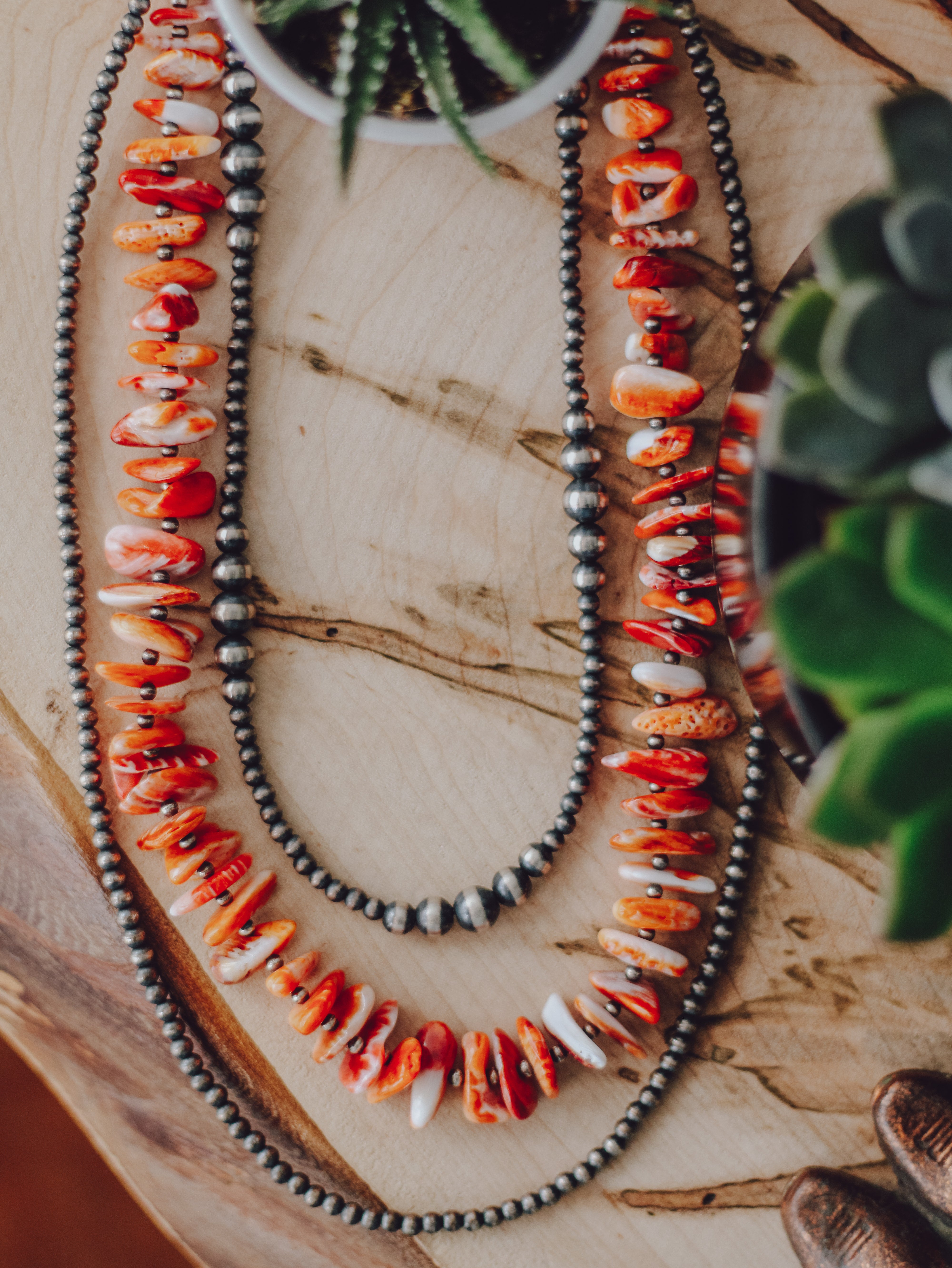 Clint • Stacked Spiny Oyster Necklace