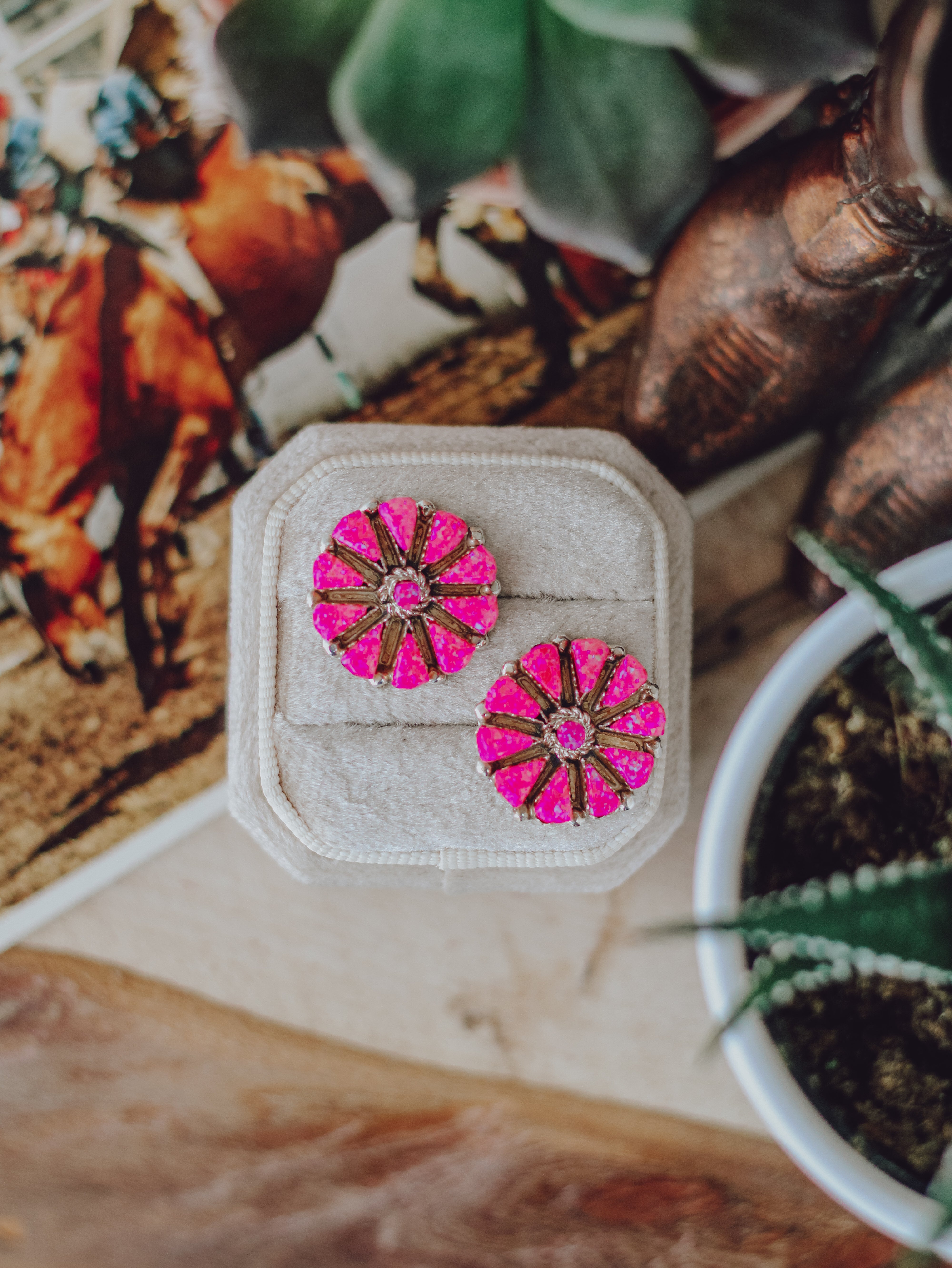 Rowel • Pink Opal Studs
