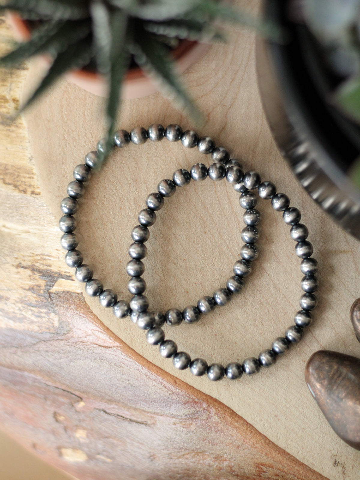 Pearl Bracelet • 6mm Round Stretch Fit
