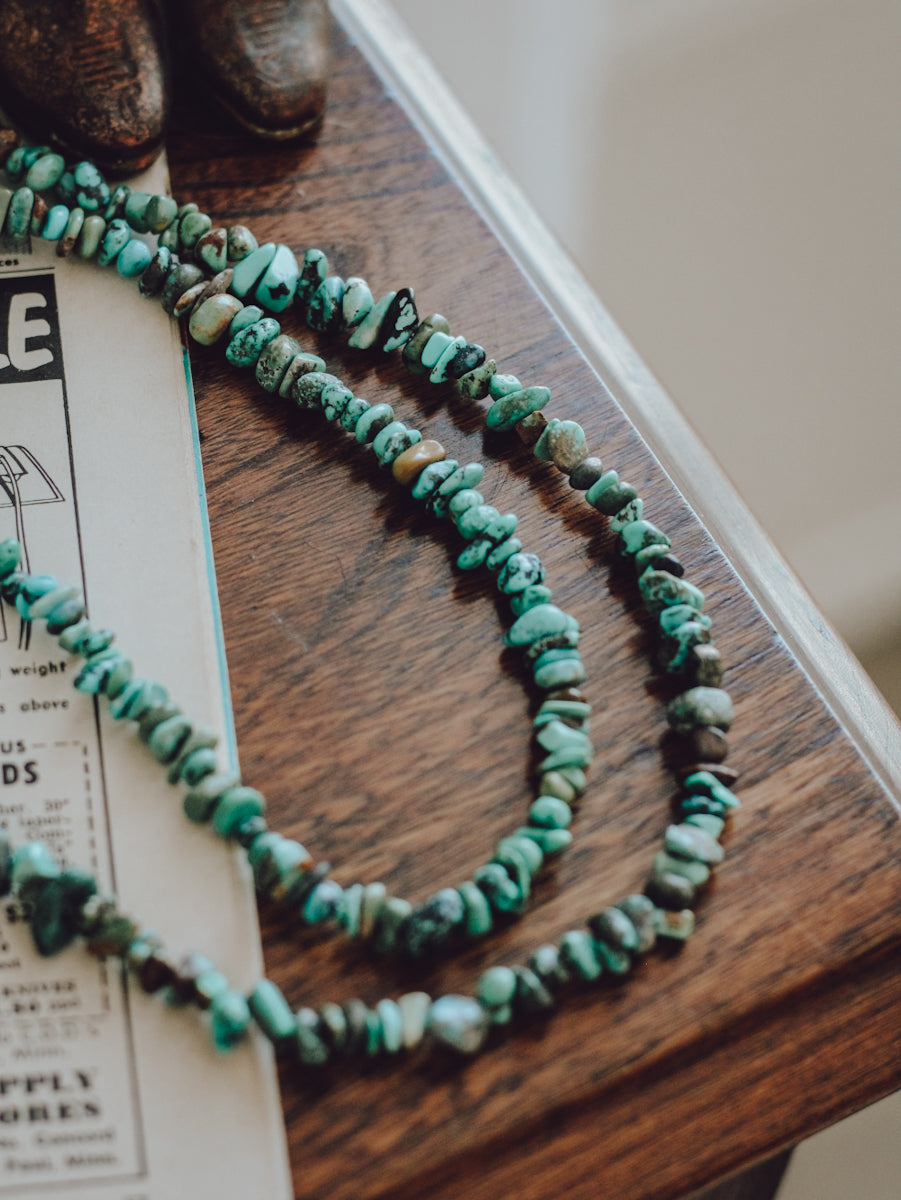 Natural Turquoise Chip • Necklace