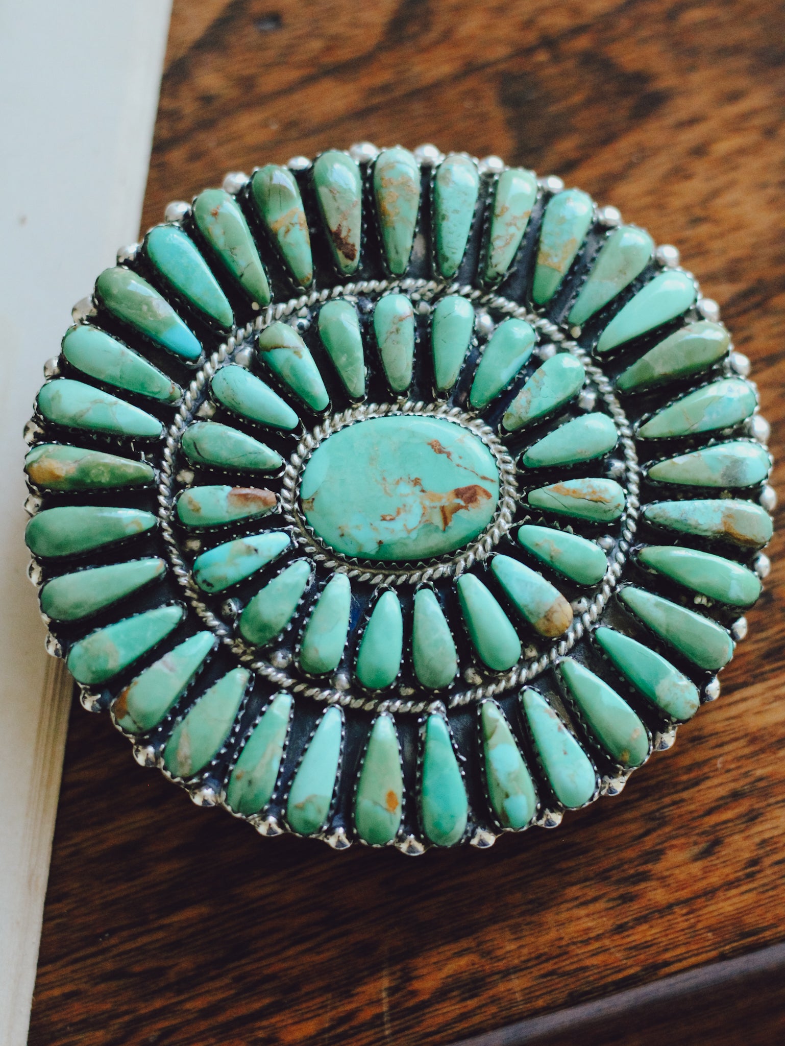 Tularosa  • Needlepoint Turquoise Belt Buckle