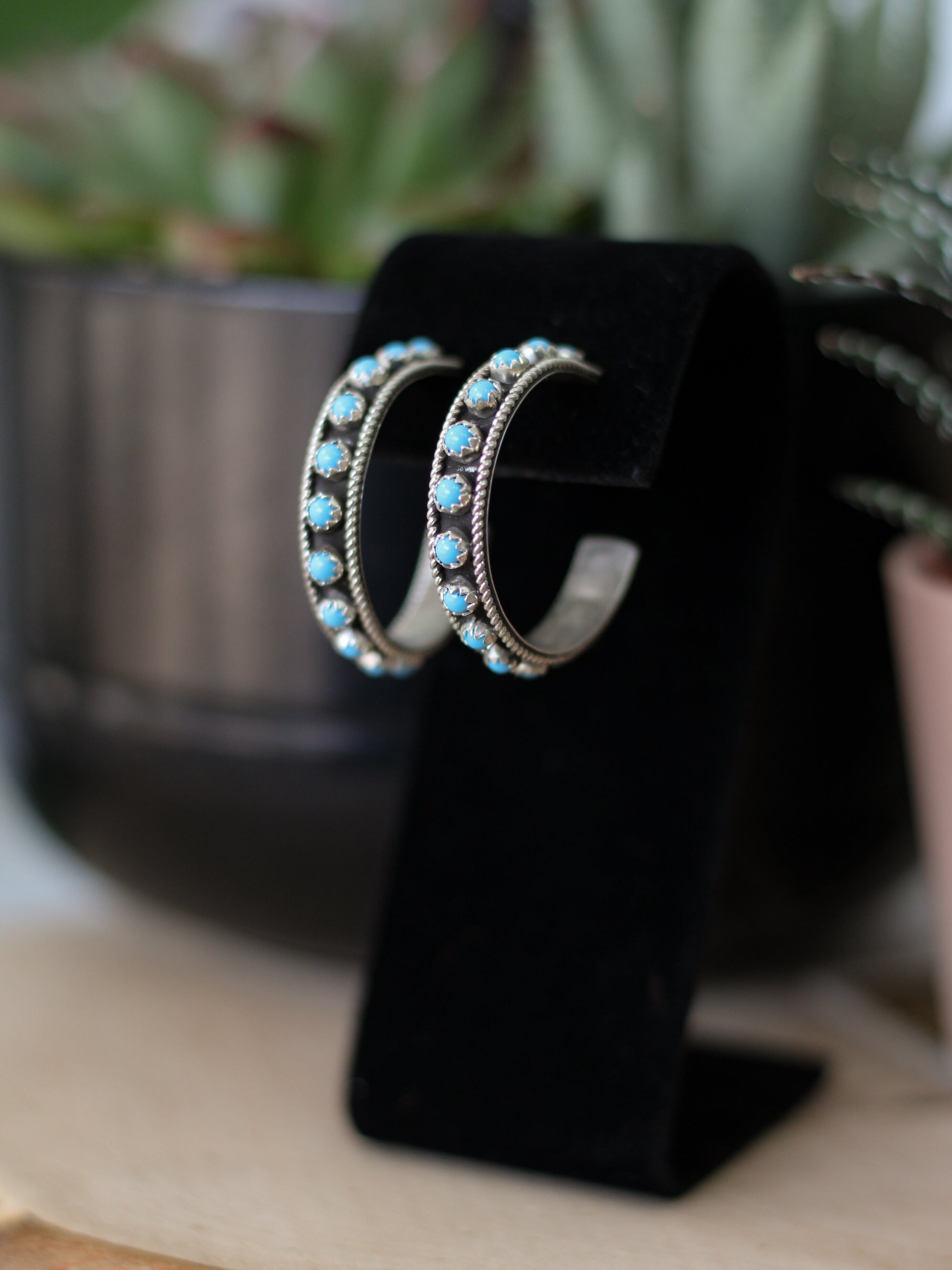 Seneca • Sleeping Beauty Turquoise Hoops