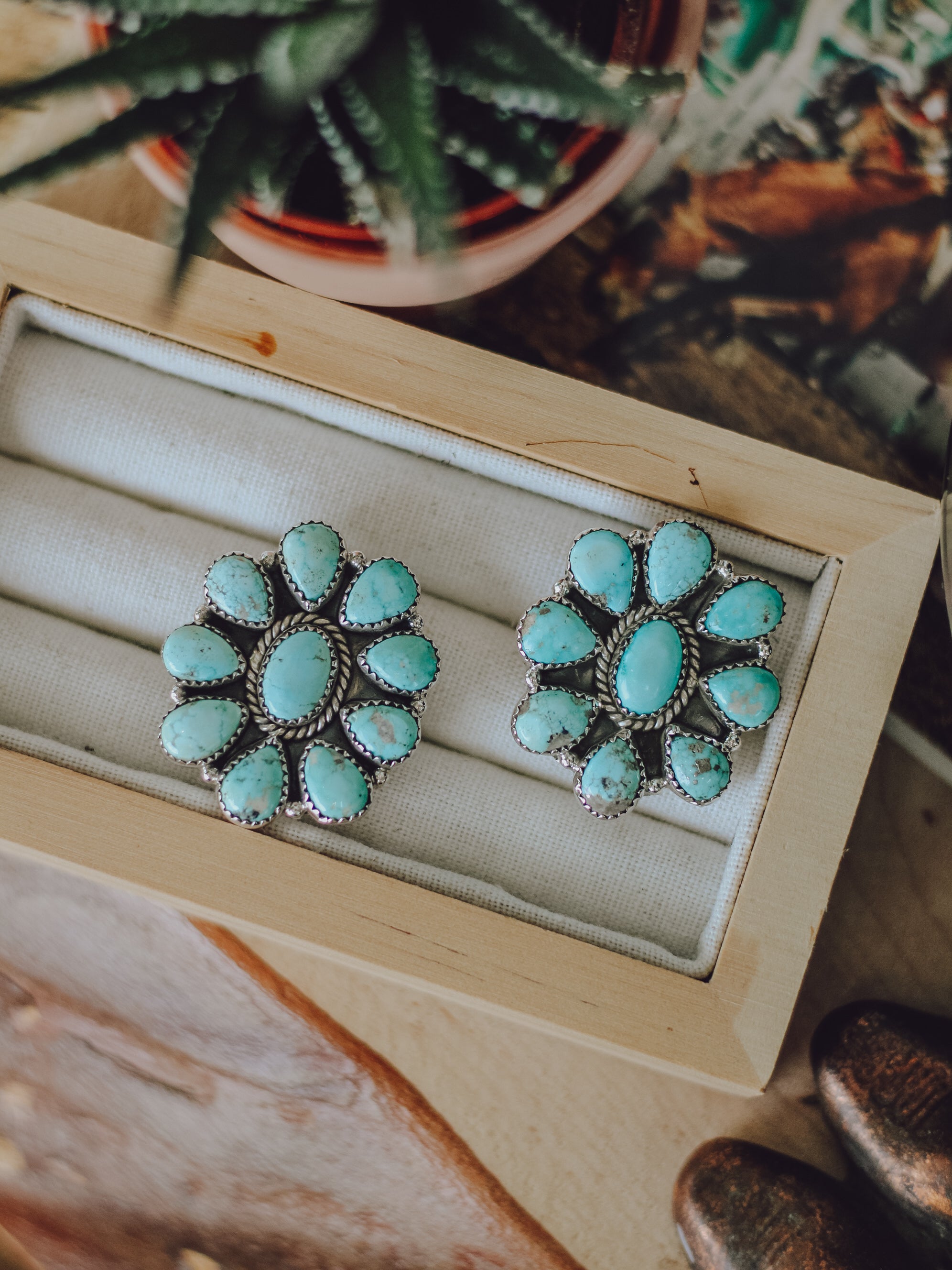 Rayne • White Water Turquoise Adjustable Cluster Ring
