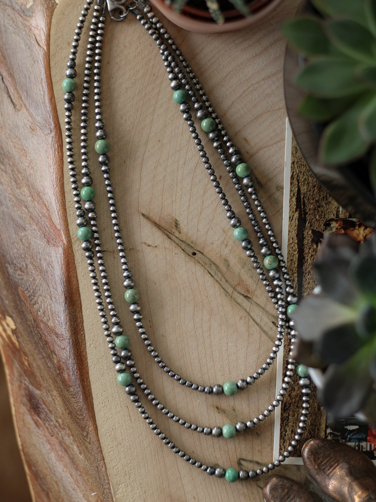 Pearls • 3mm - 6mm Graduated Sterling Silver & Turquoise