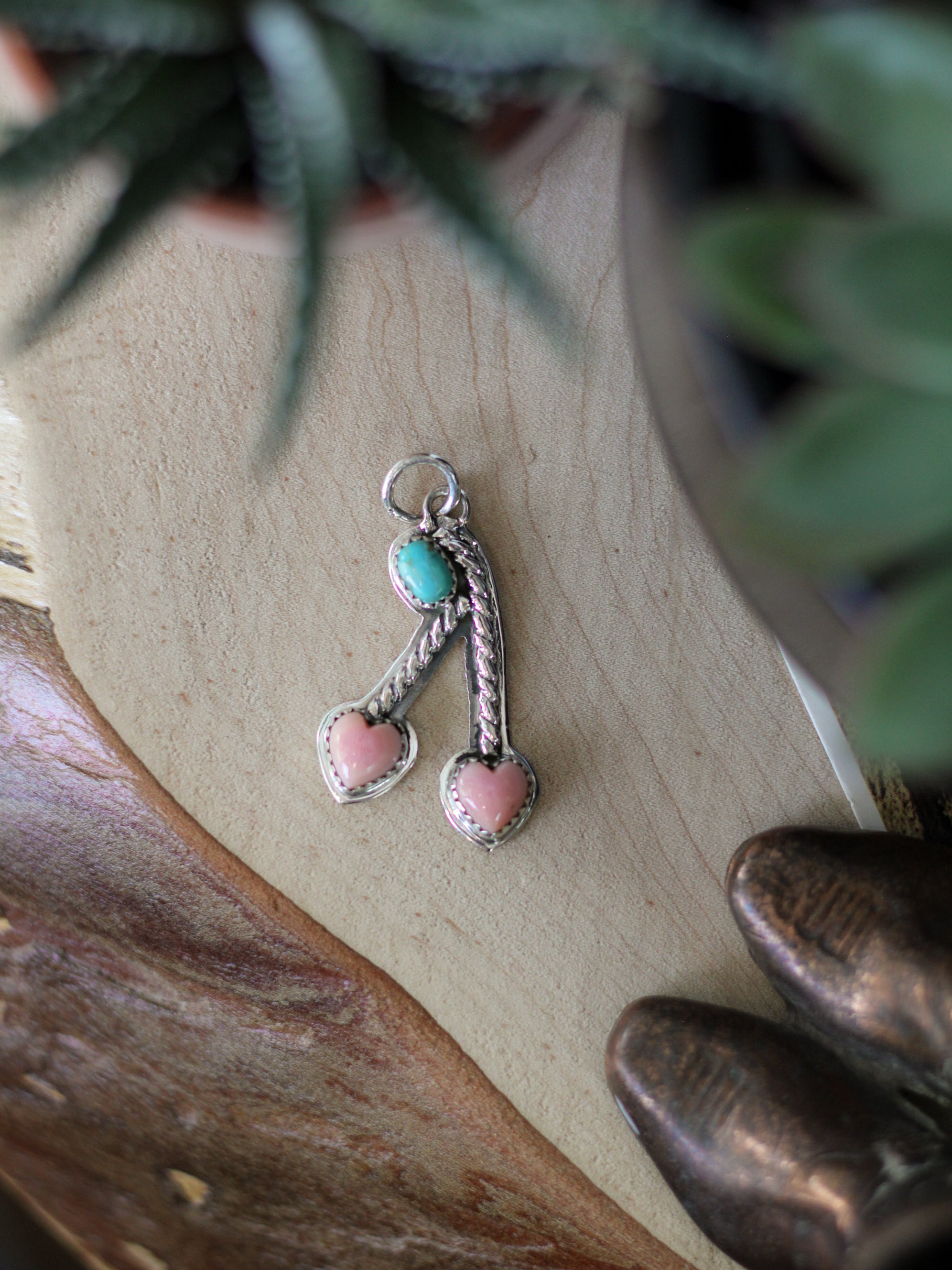 Maxine • Pink Conch & Kingman Turquoise Pendant
