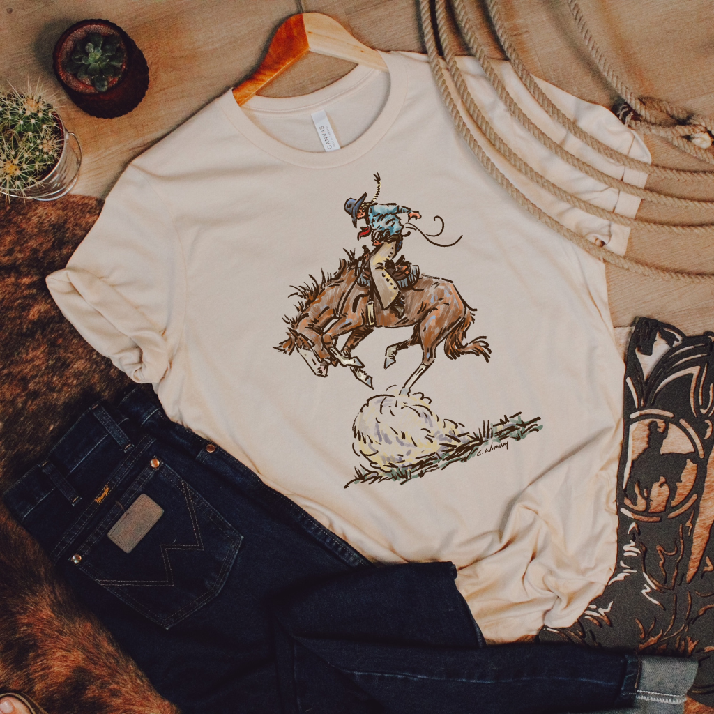 BYO • Water Colour Cowgirl Up • Tee (2 Colours)