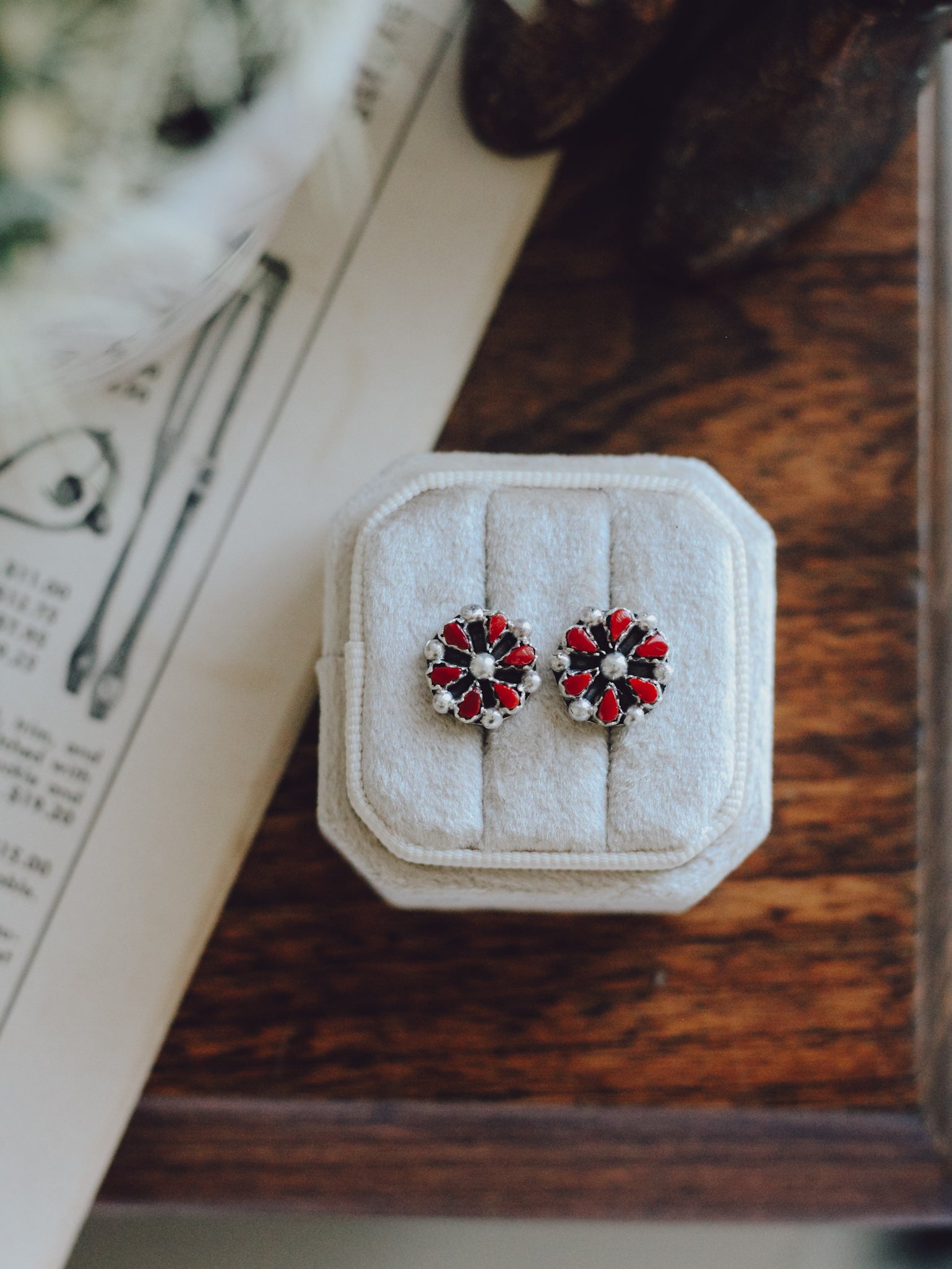 Harley •  Red Coral Studs