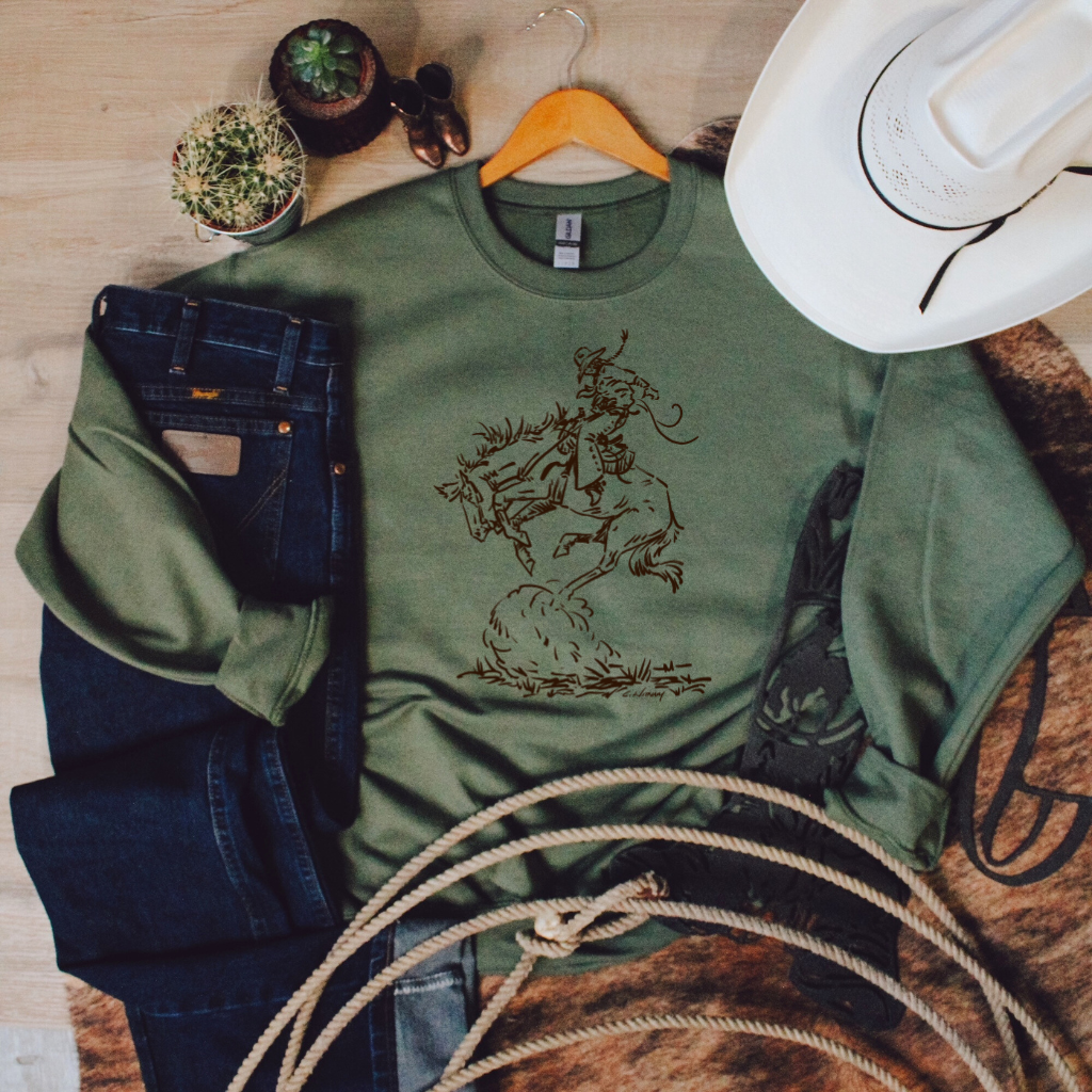 BYO • Cowgirl Up Outline • Crewneck (4 Colours)