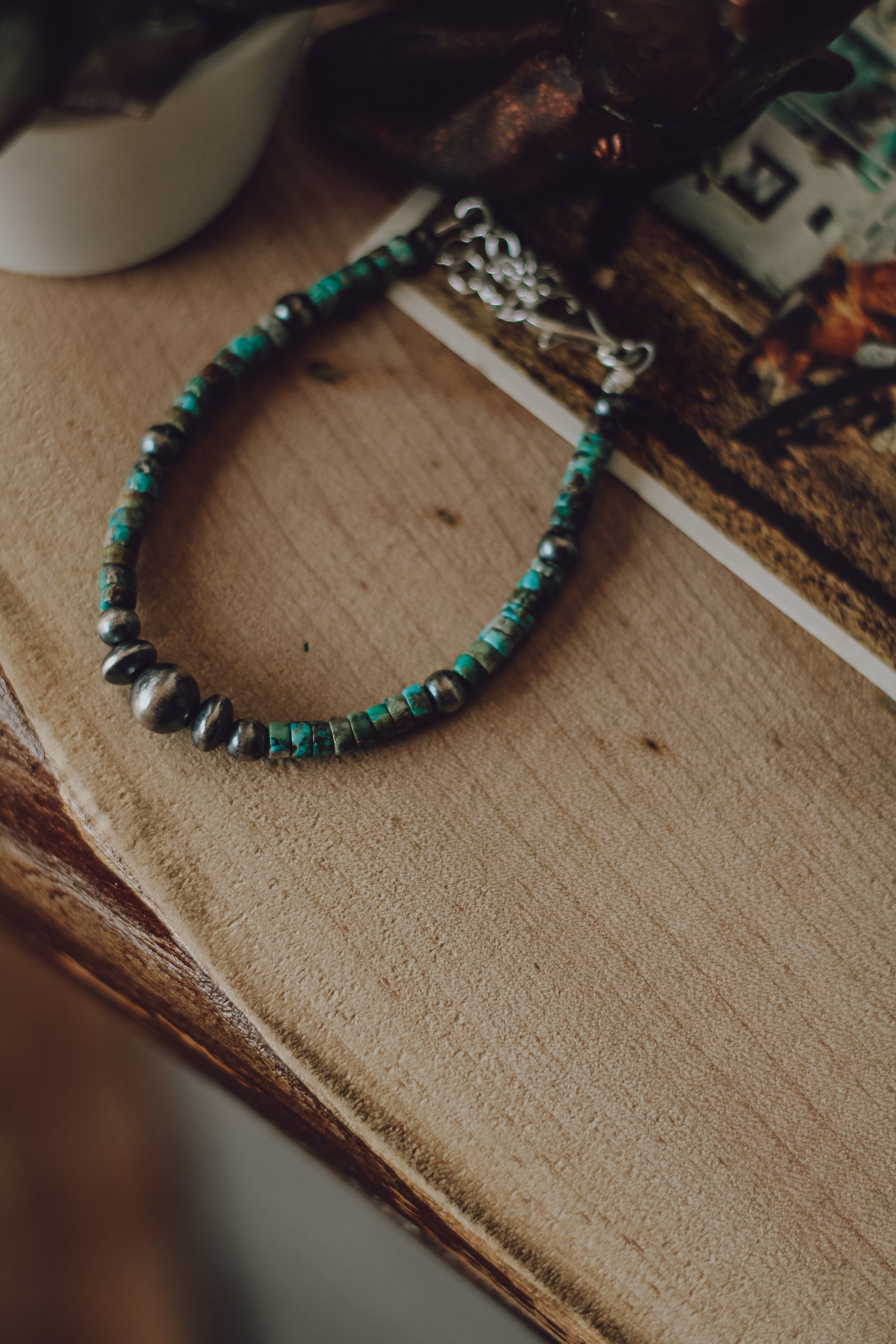 Aster • Kingman Turquoise & Pearl Bracelet
