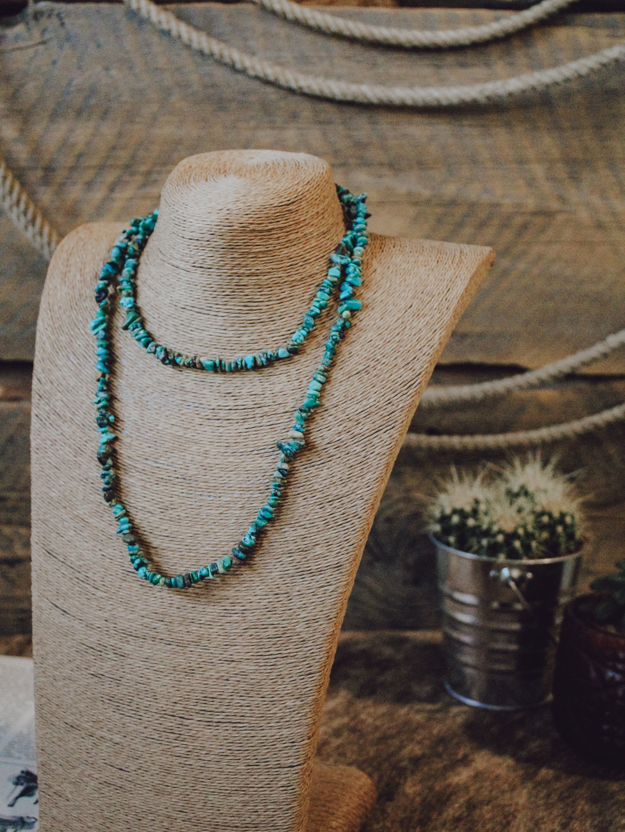 Natural Turquoise Chip • Necklace