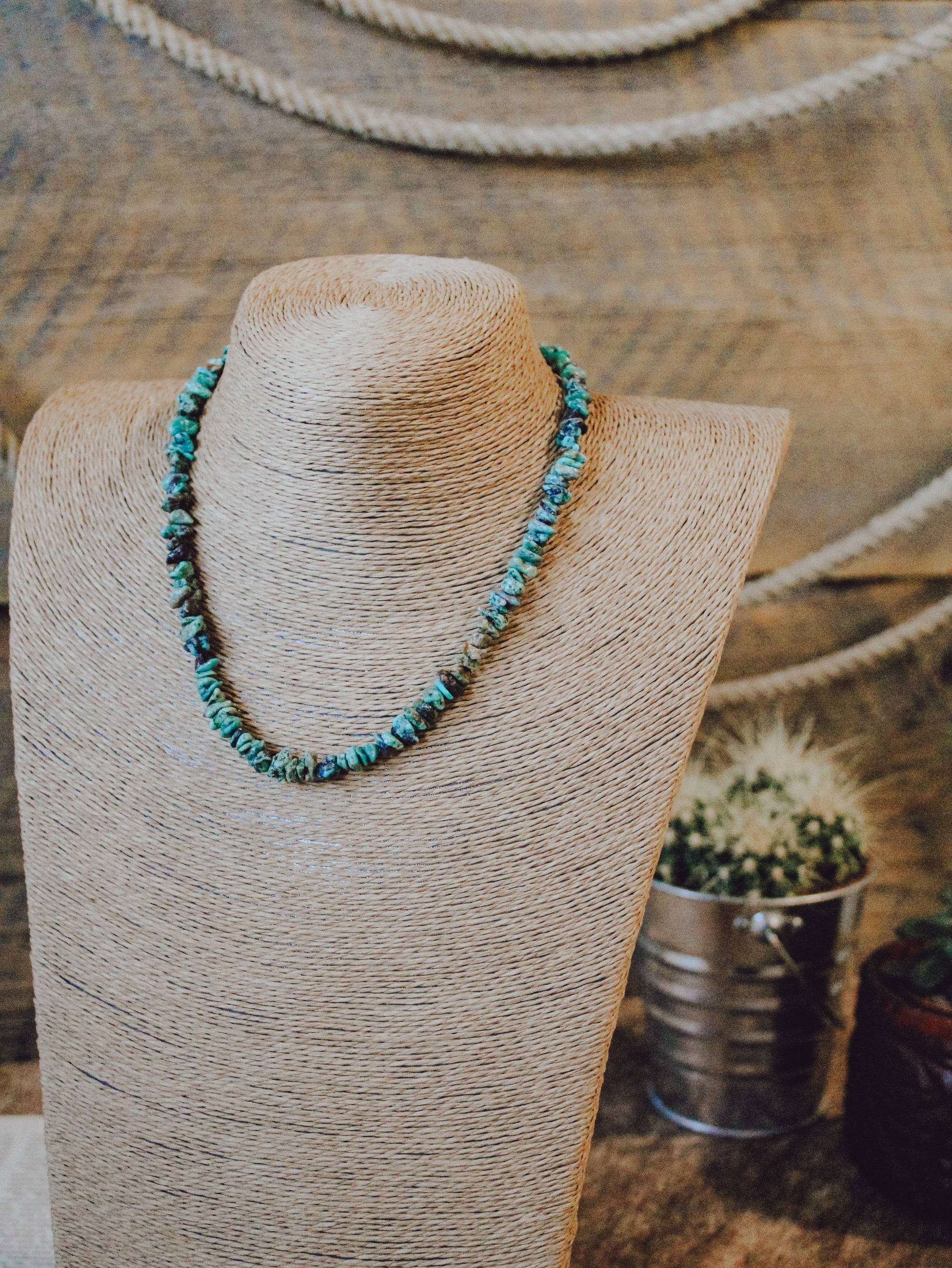 Natural Turquoise Chip • Necklace