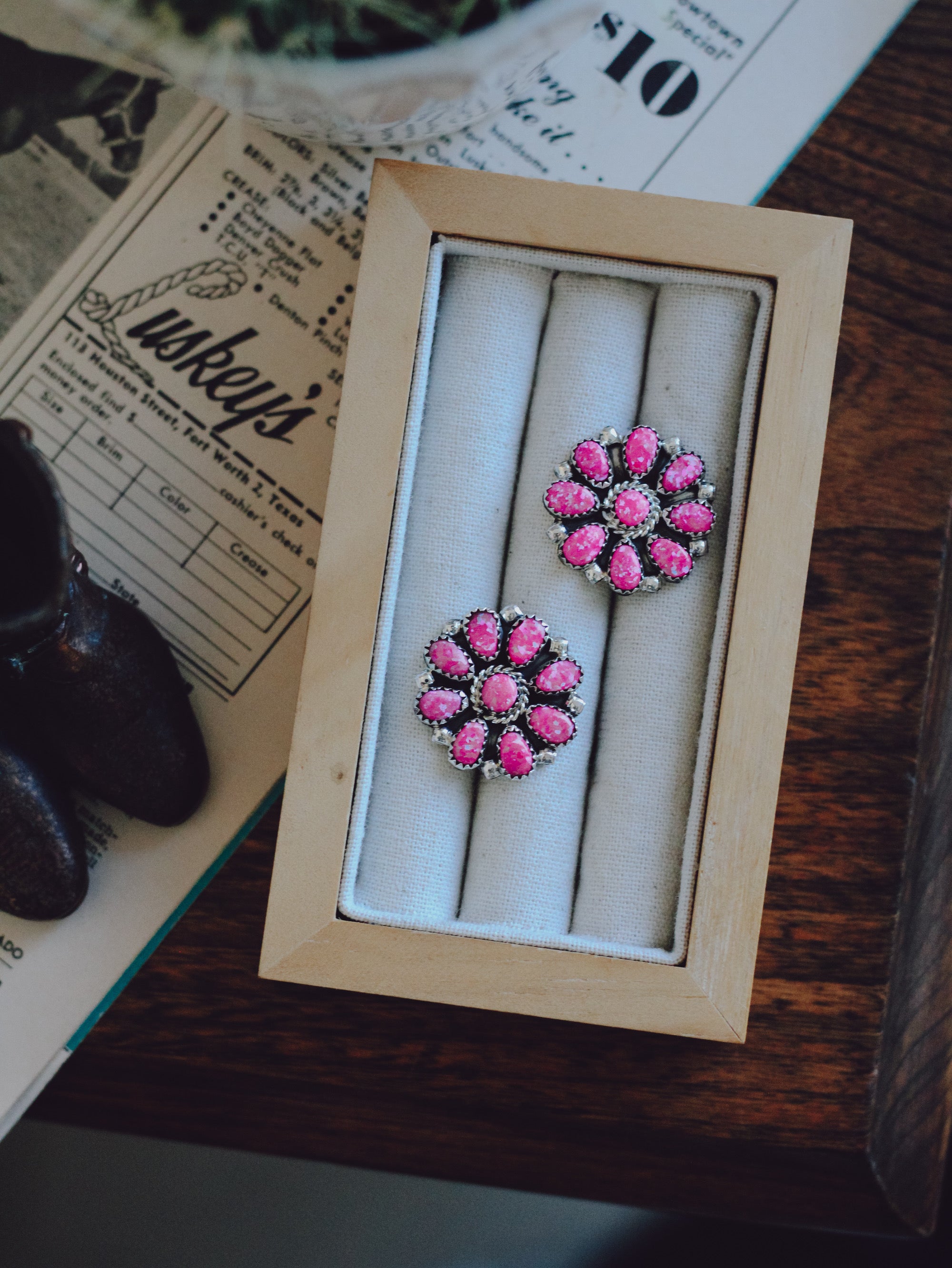 Lola • Pink Opal Cluster Studs