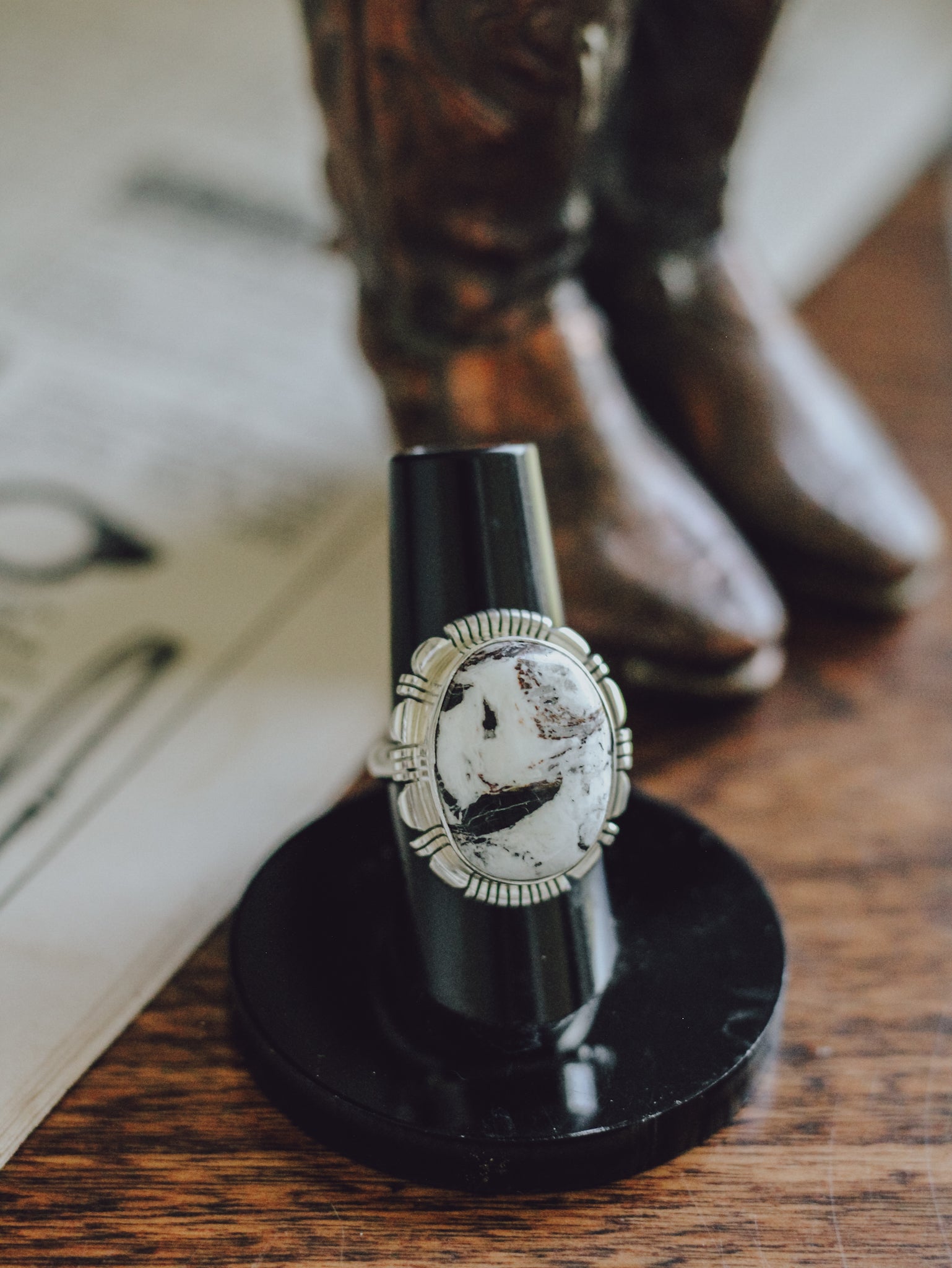 Monroe • White Buffalo Ring (Sz 6.5)