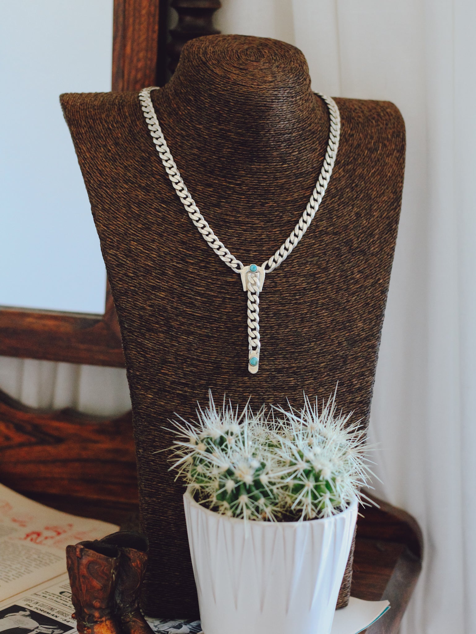 Carlsbad • Silver & Turquoise Lariat Chain