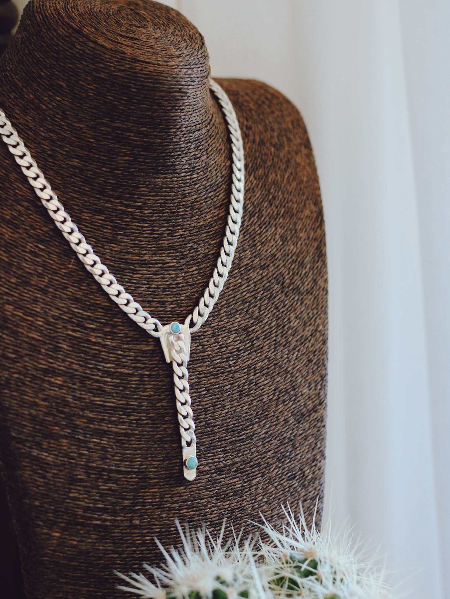 Carlsbad • Silver & Turquoise Lariat Chain