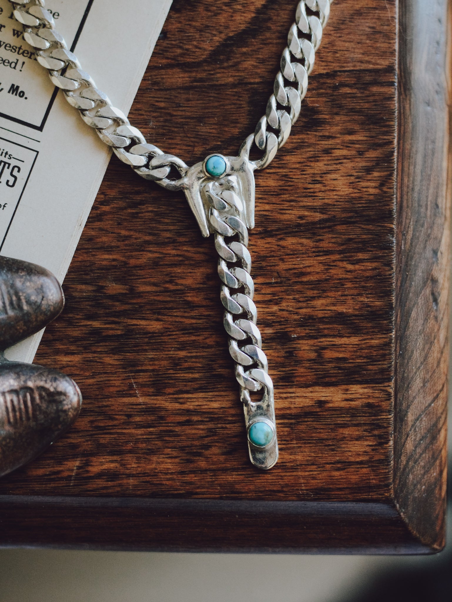 Carlsbad • Silver & Turquoise Lariat Chain