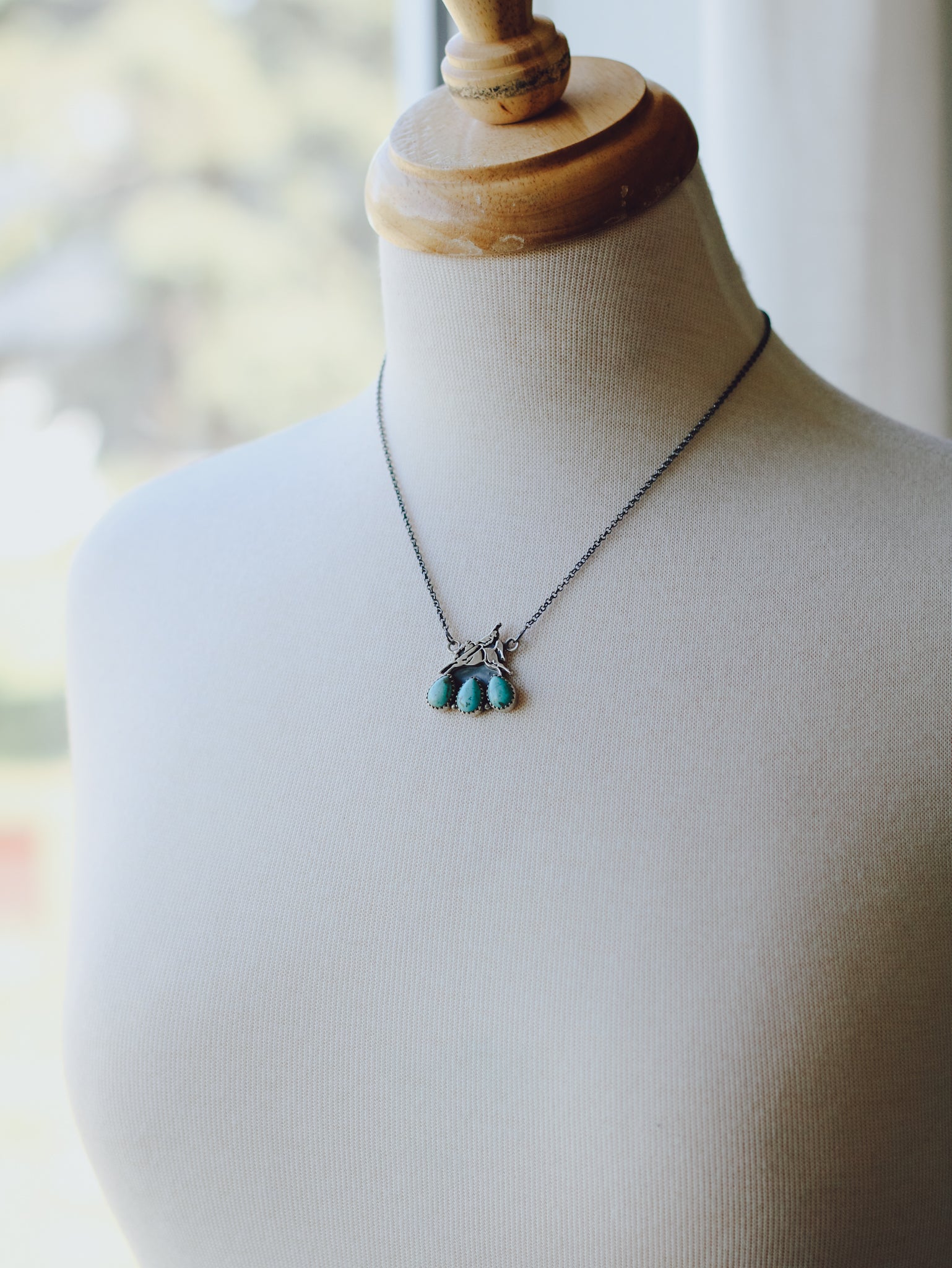 Beau • Turquoise Bucking Horse Bar Necklace