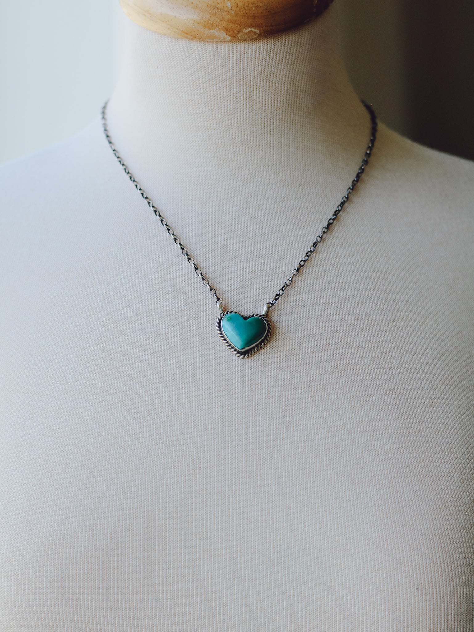 Bucklyn • Turquoise Heart Bar Necklace