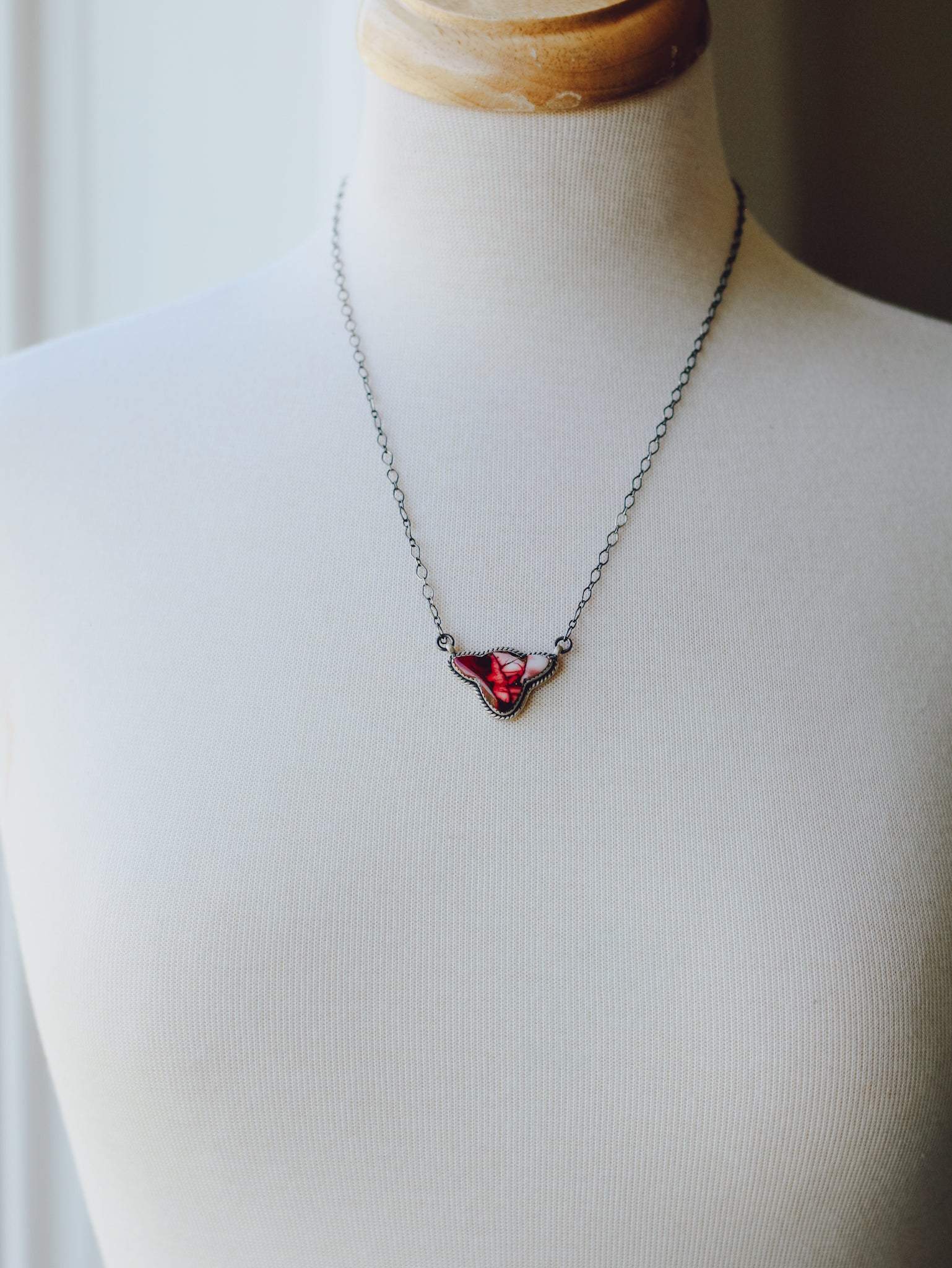 Charlene • Dahlia Rose Cow Bar Necklace